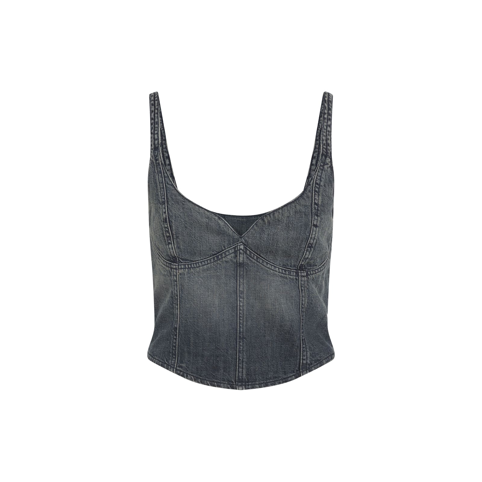 Balenciaga Cropped Sleeveless Top Scoop Neck In Blue