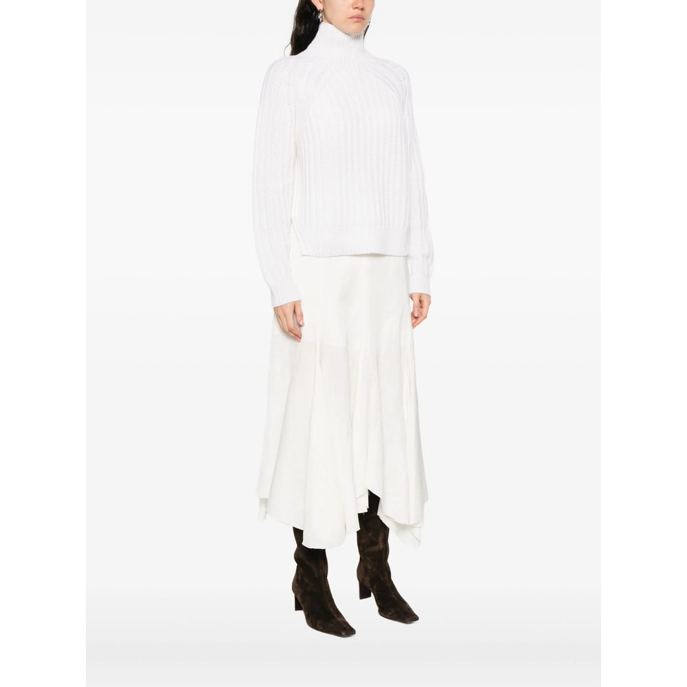 Allude Ribbed Turtleneck Sweater In Neutral