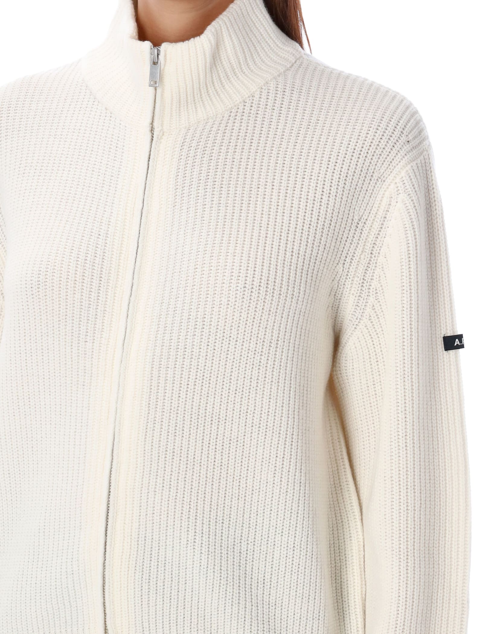 Shop Apc Jana Cardigan In Ecru