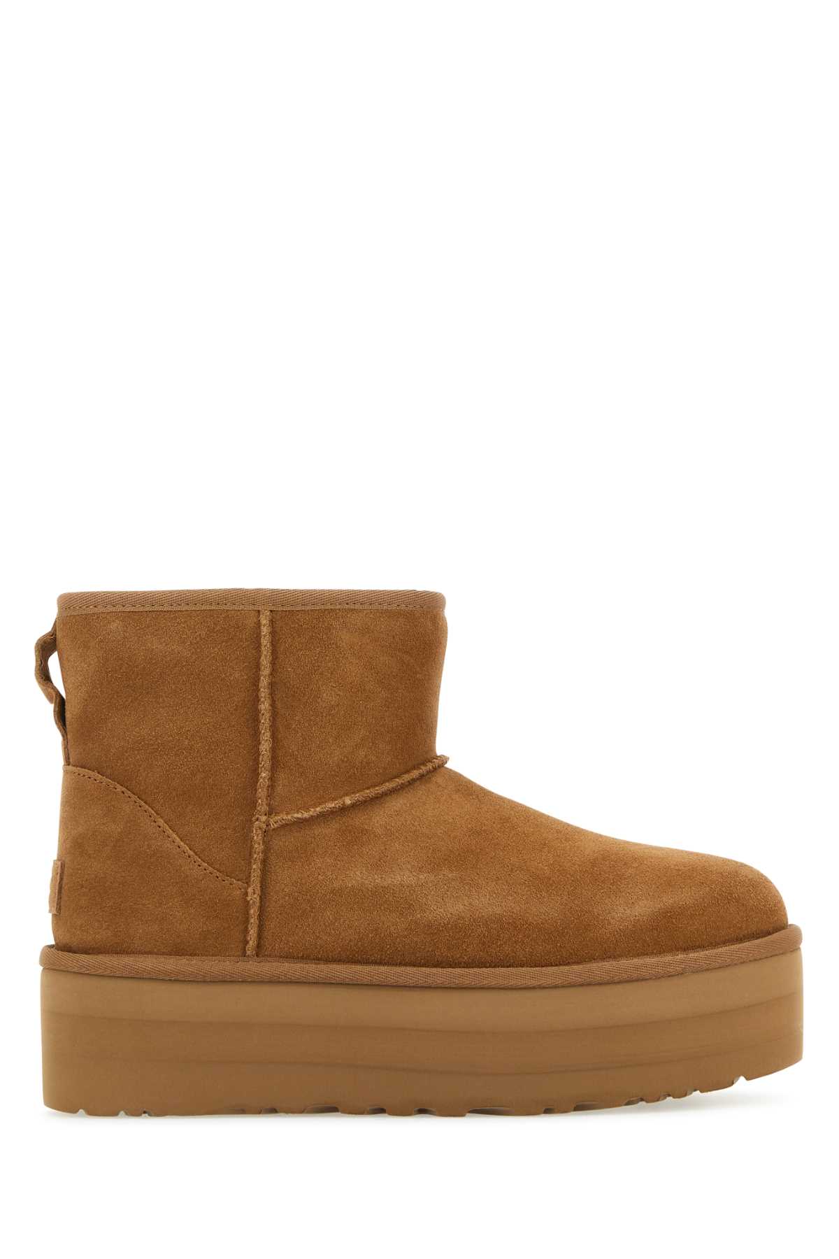 Ugg Camel Suede Classic Mini Platform Ankle Boots In Brown