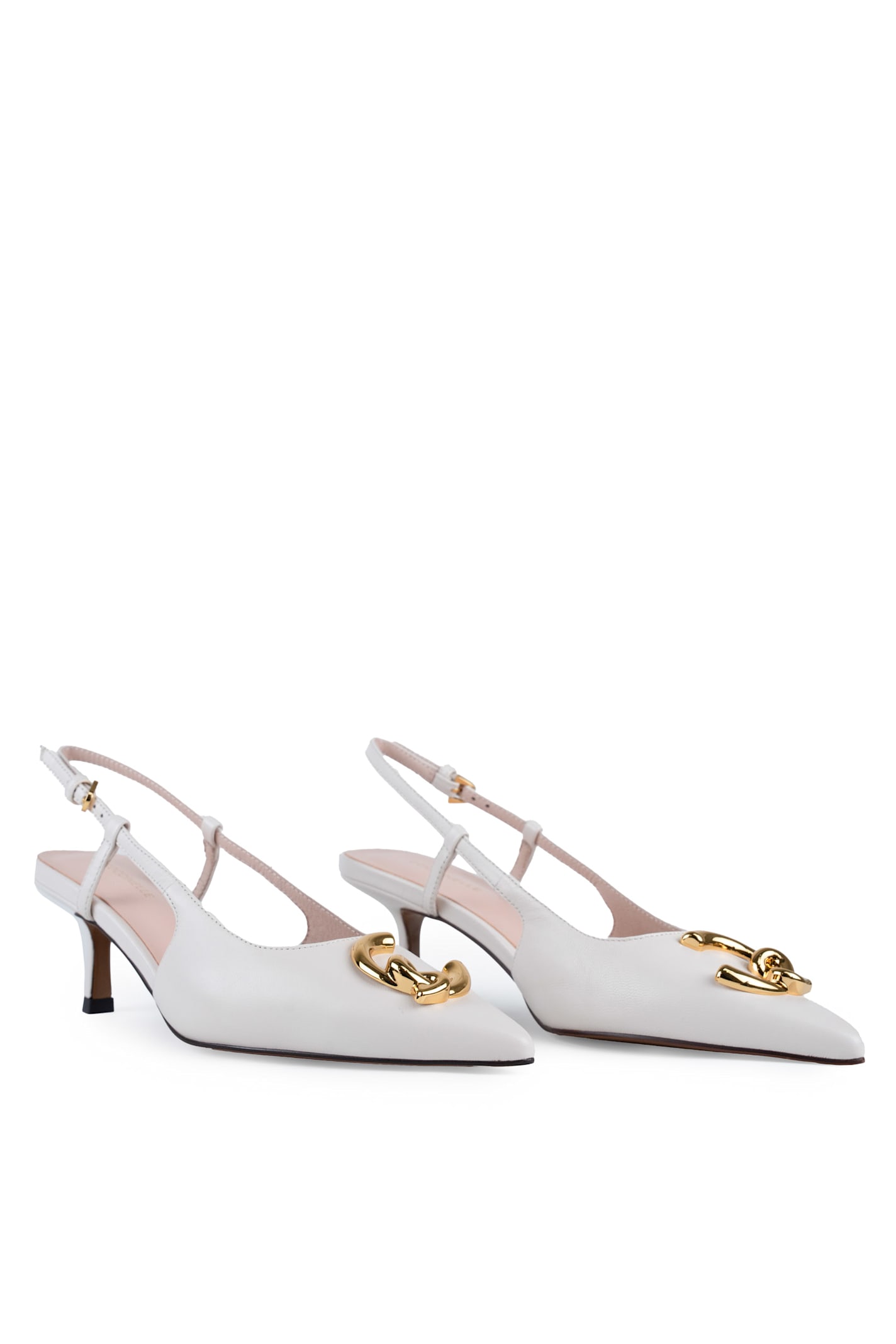 Coccinelle C-me Smooth Slingback Shoes In Leather