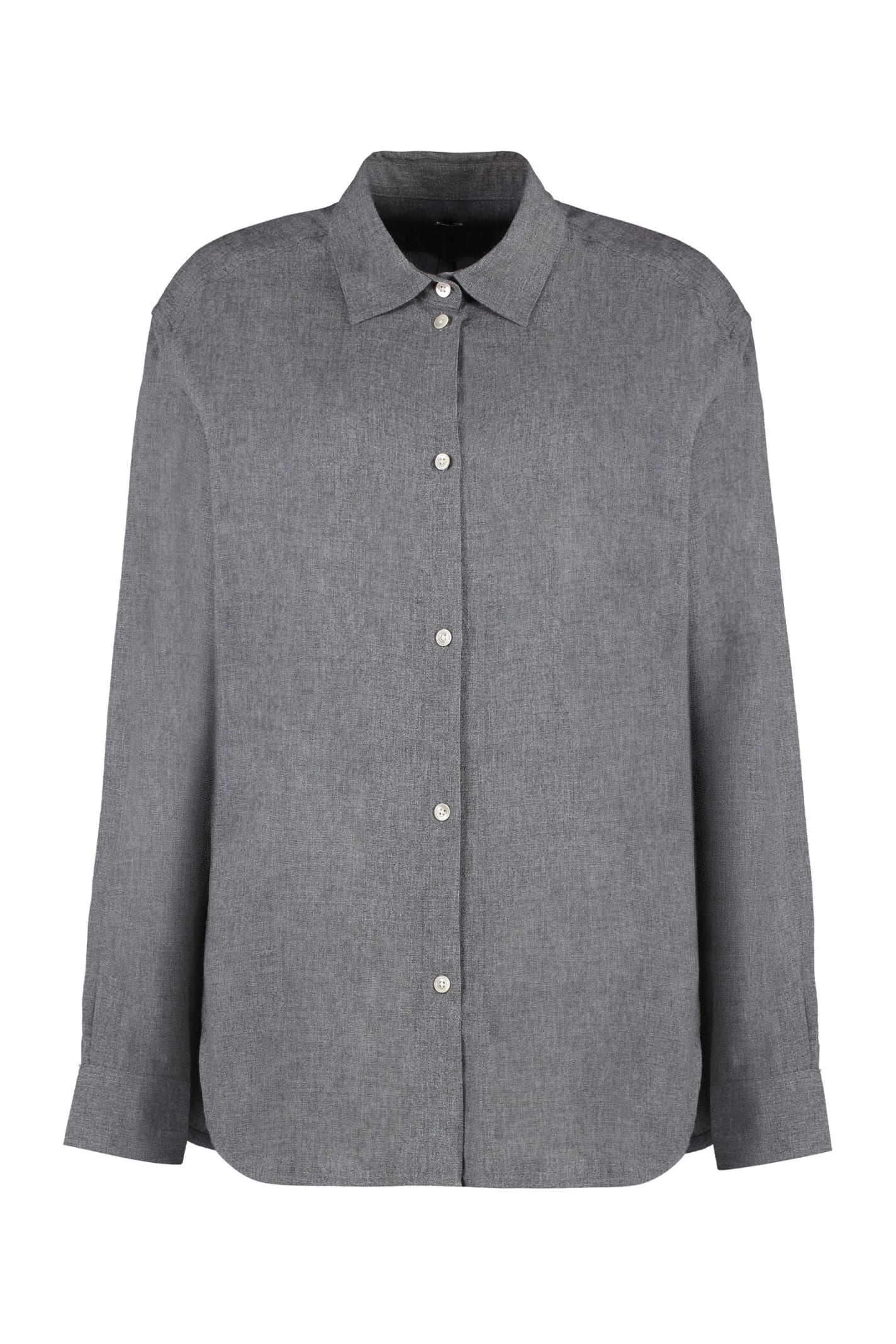Shop Totême Viscose Shirt In Grey