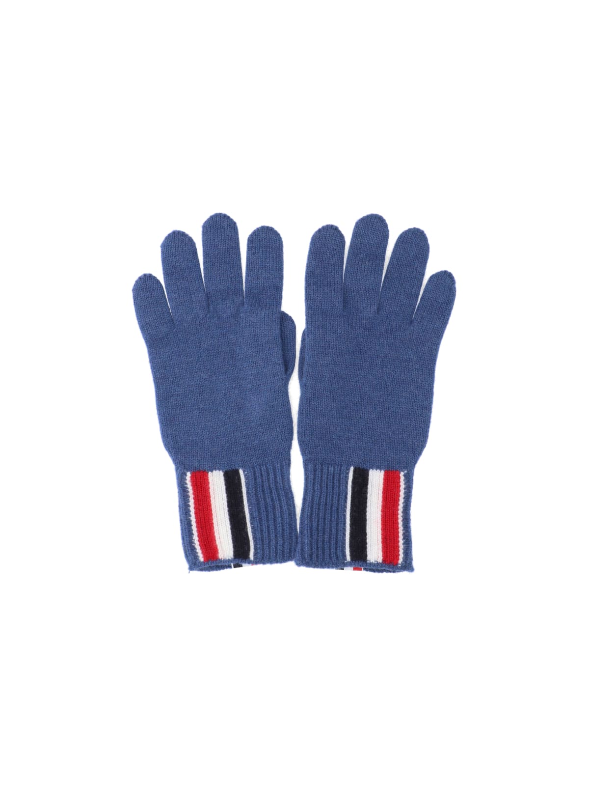 Shop Thom Browne 4-bar Intarsia Gloves In Blue