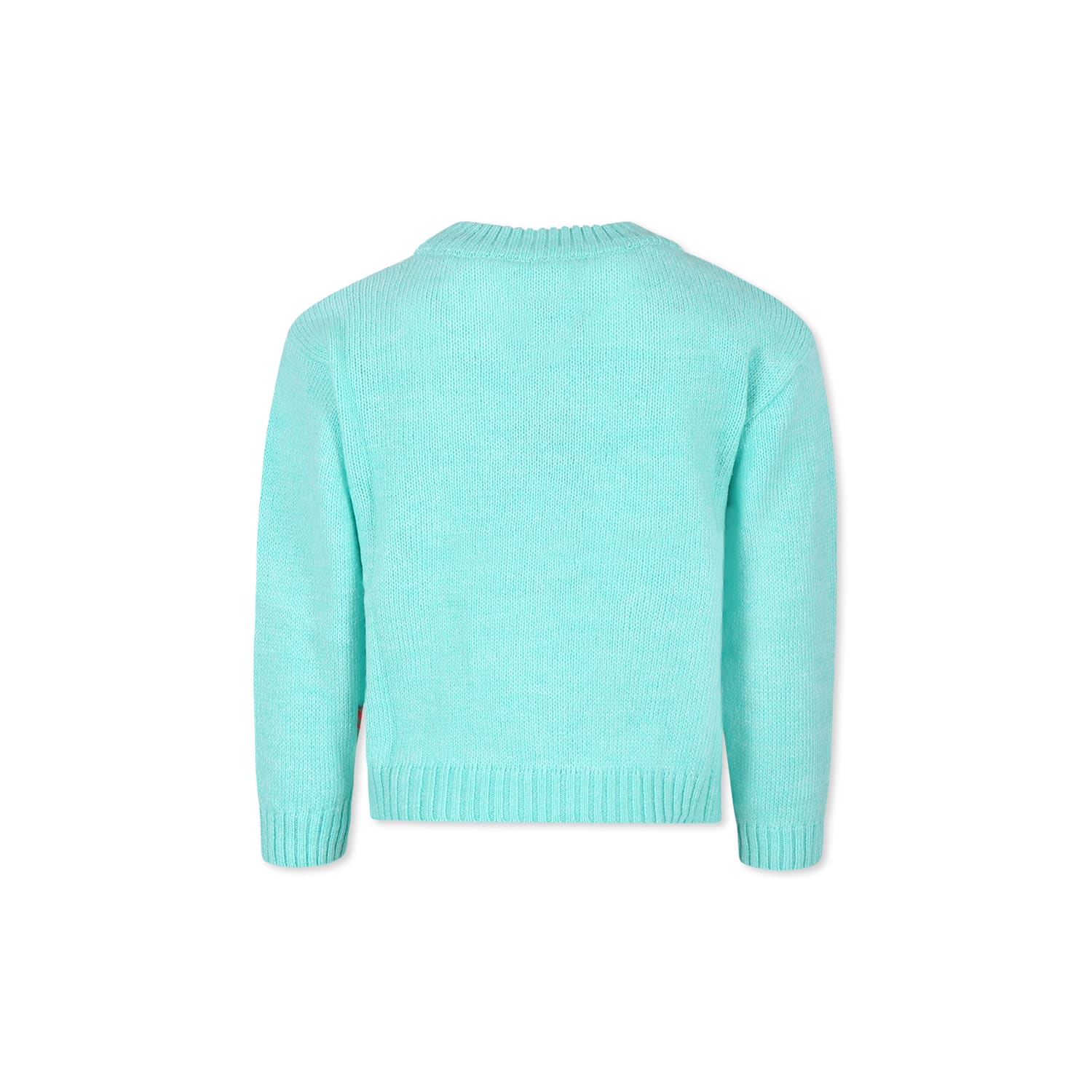 Billieblush Green Sweater For Girl With Hearts In Green