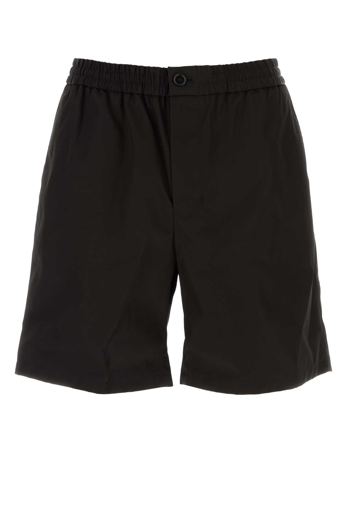 Shop Ami Alexandre Mattiussi Black Nylon Blend Bermuda Shorts