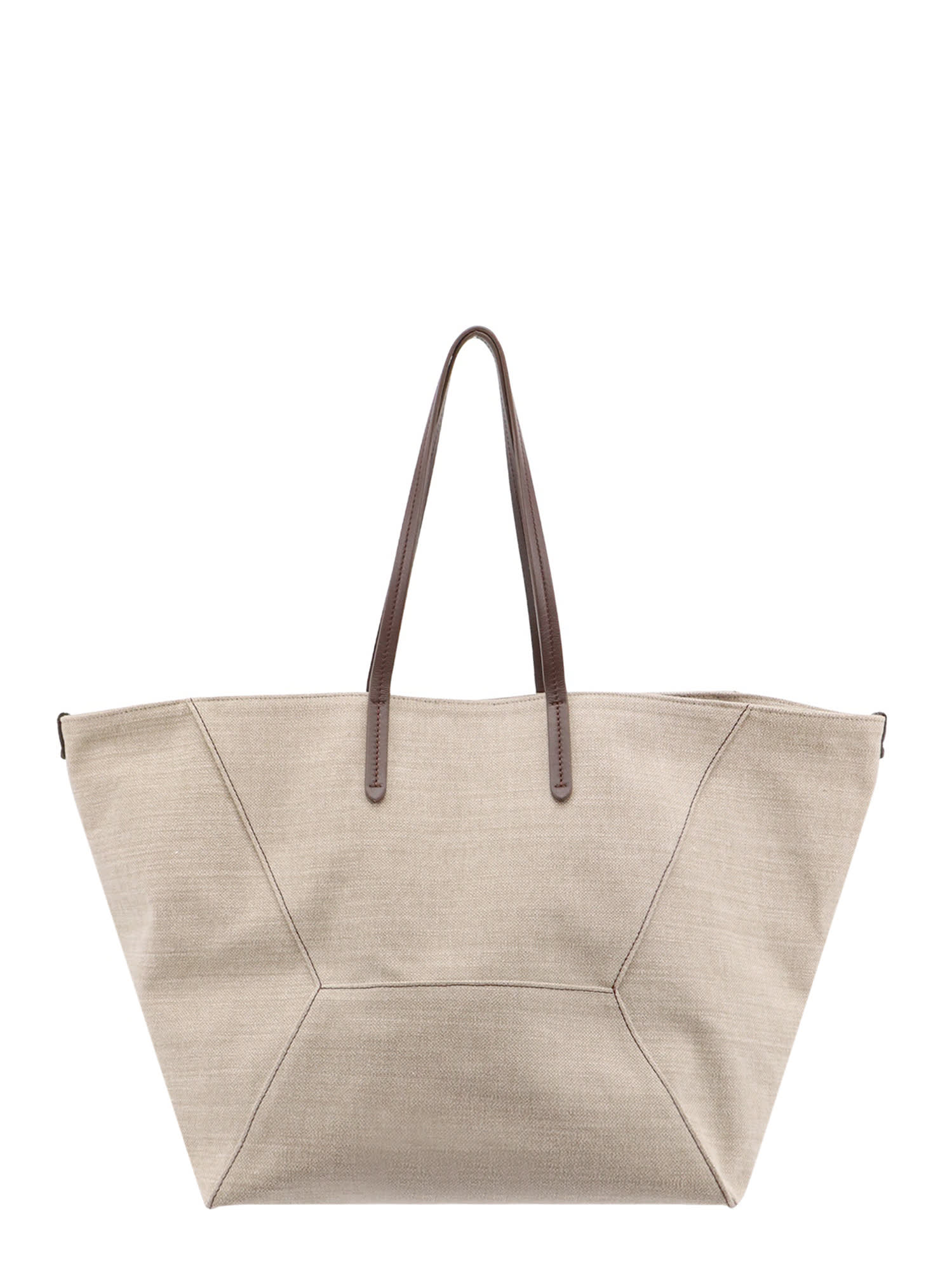 Shop Brunello Cucinelli Shoulder Bag In Beige