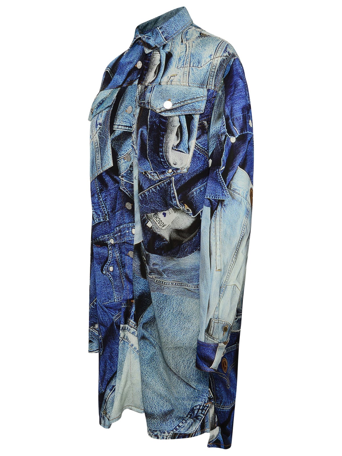 Shop M05ch1n0 Jeans Blue Polyester Dress