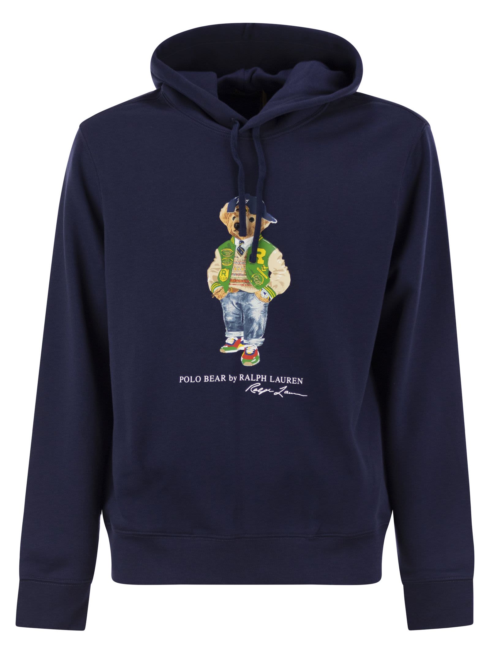 Shop Polo Ralph Lauren Polo Bear Fleece With Hood In Blue