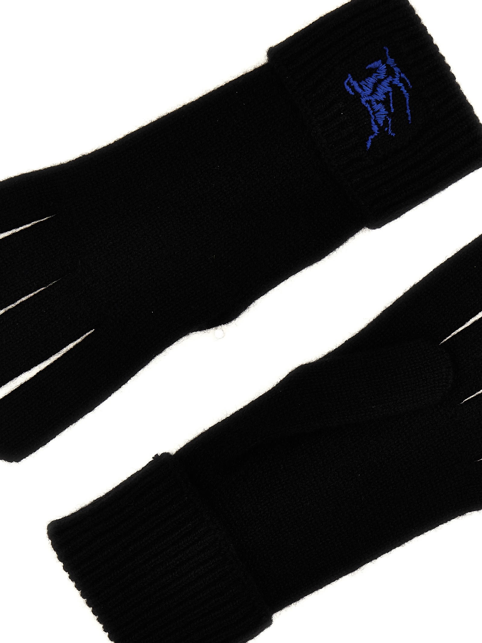 Shop Burberry Equestrian Knight Design Gloves In Black