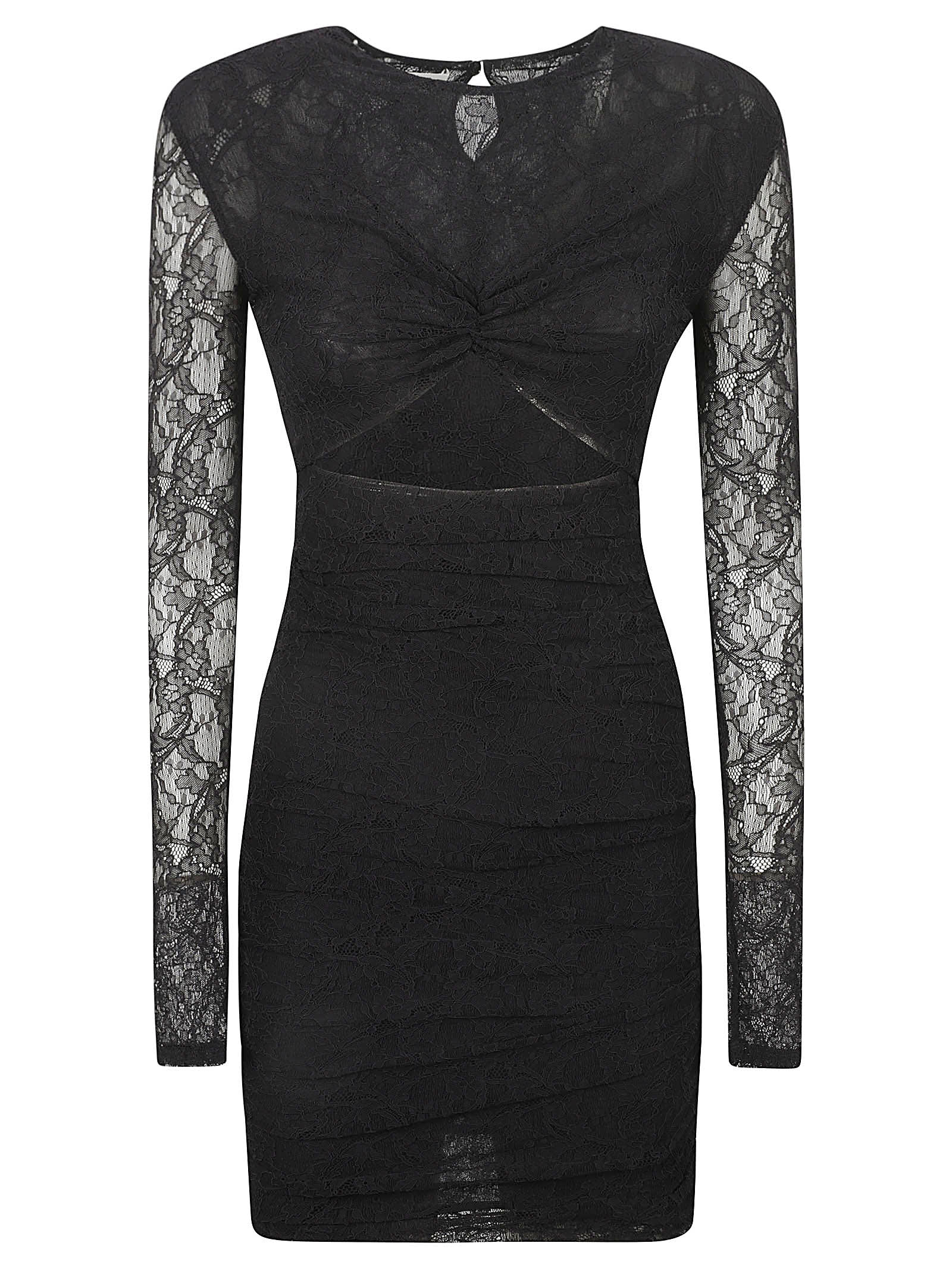 Shop Philosophy Di Lorenzo Serafini Laced Sleeve Dress In Black