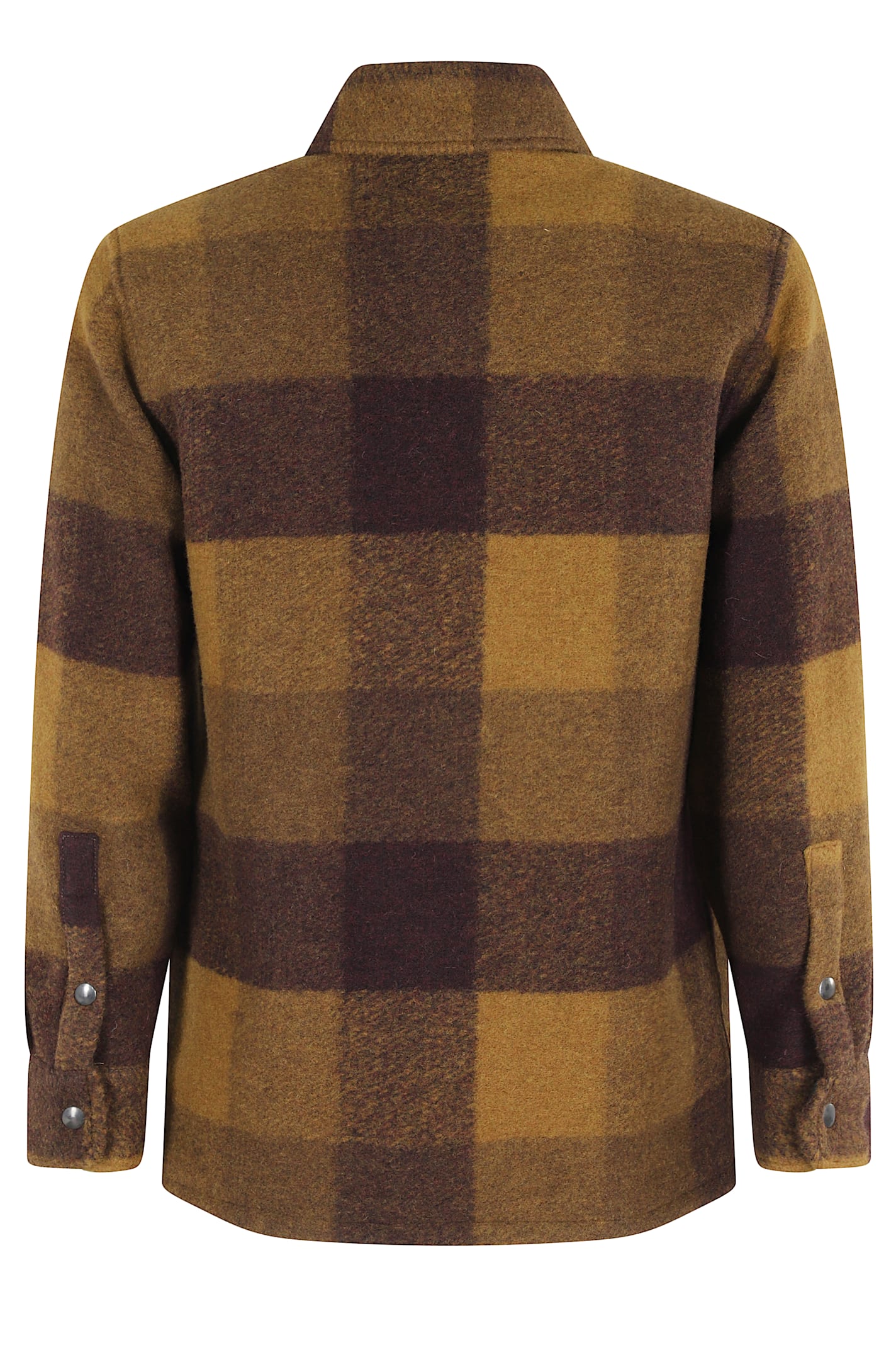 Roy Rogers Over Shirt Ashwell Man Blend Wool Check In Brown