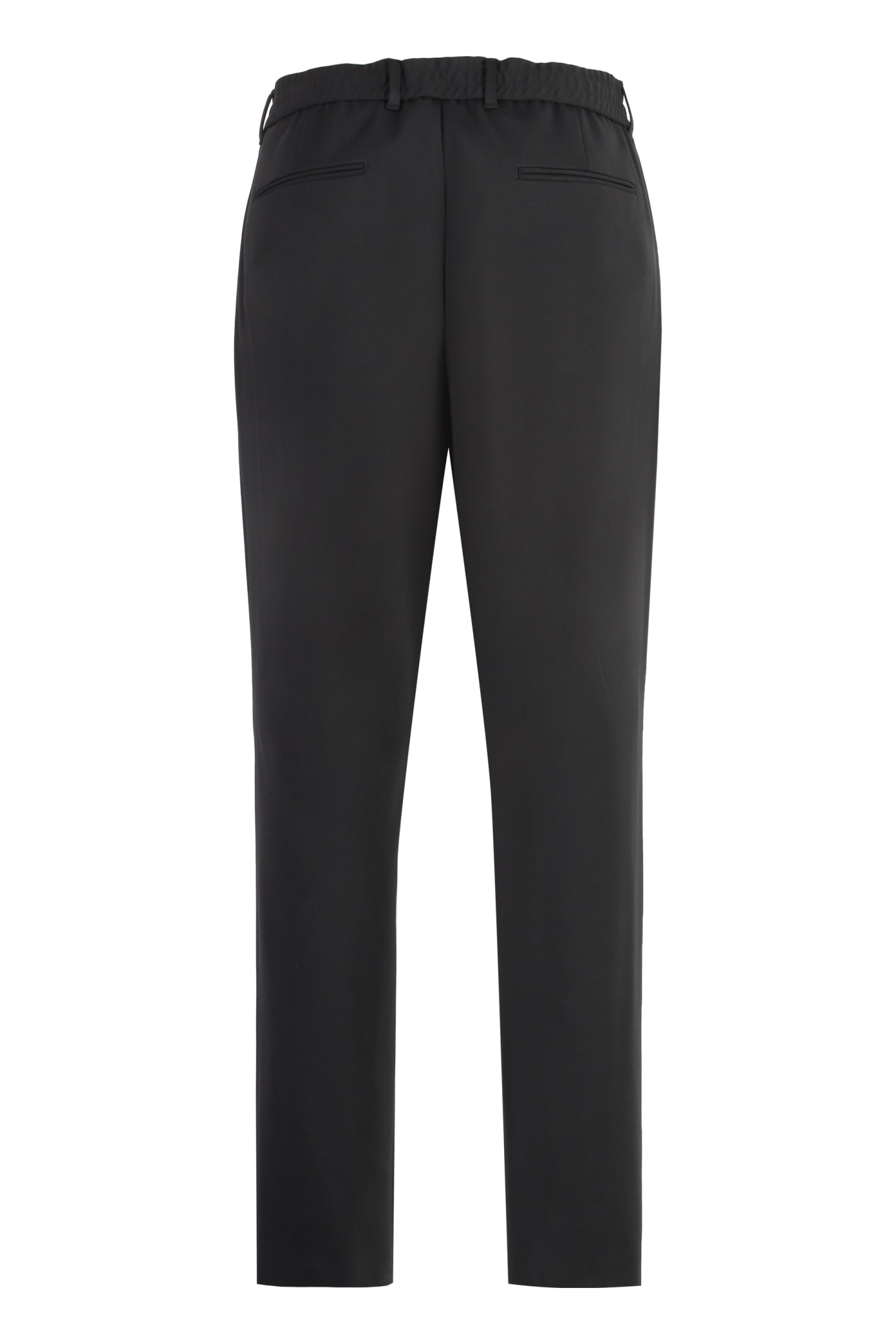 Shop Hugo Boss Viscose Trousers In Black