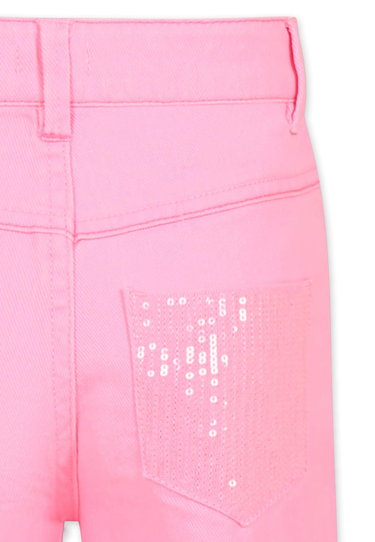 Billieblush Pink Jeans For Girl With Sequins In Pink
