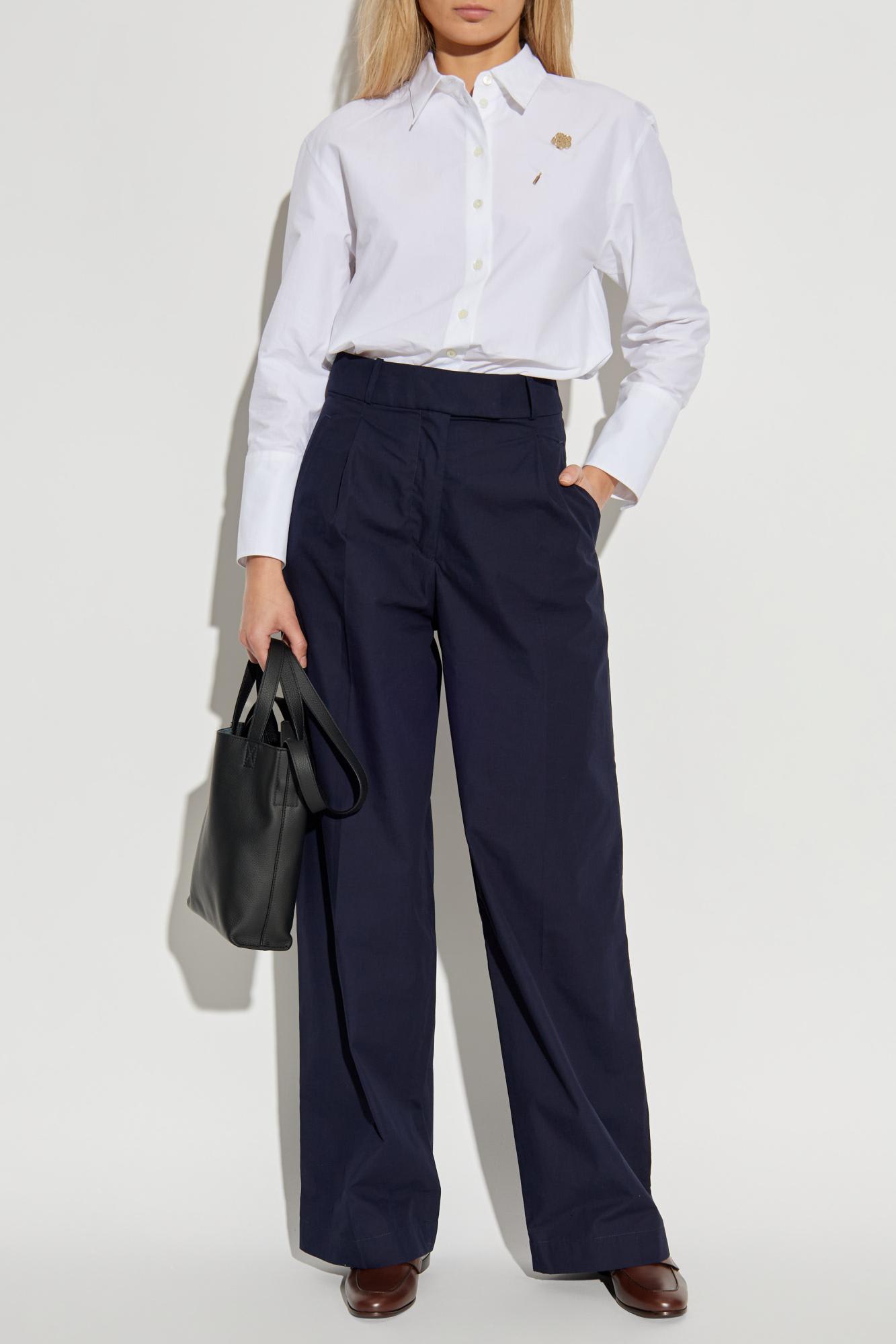 Apc A.p.c. High-waisted Cotton Trousers A.p.c. In Blue