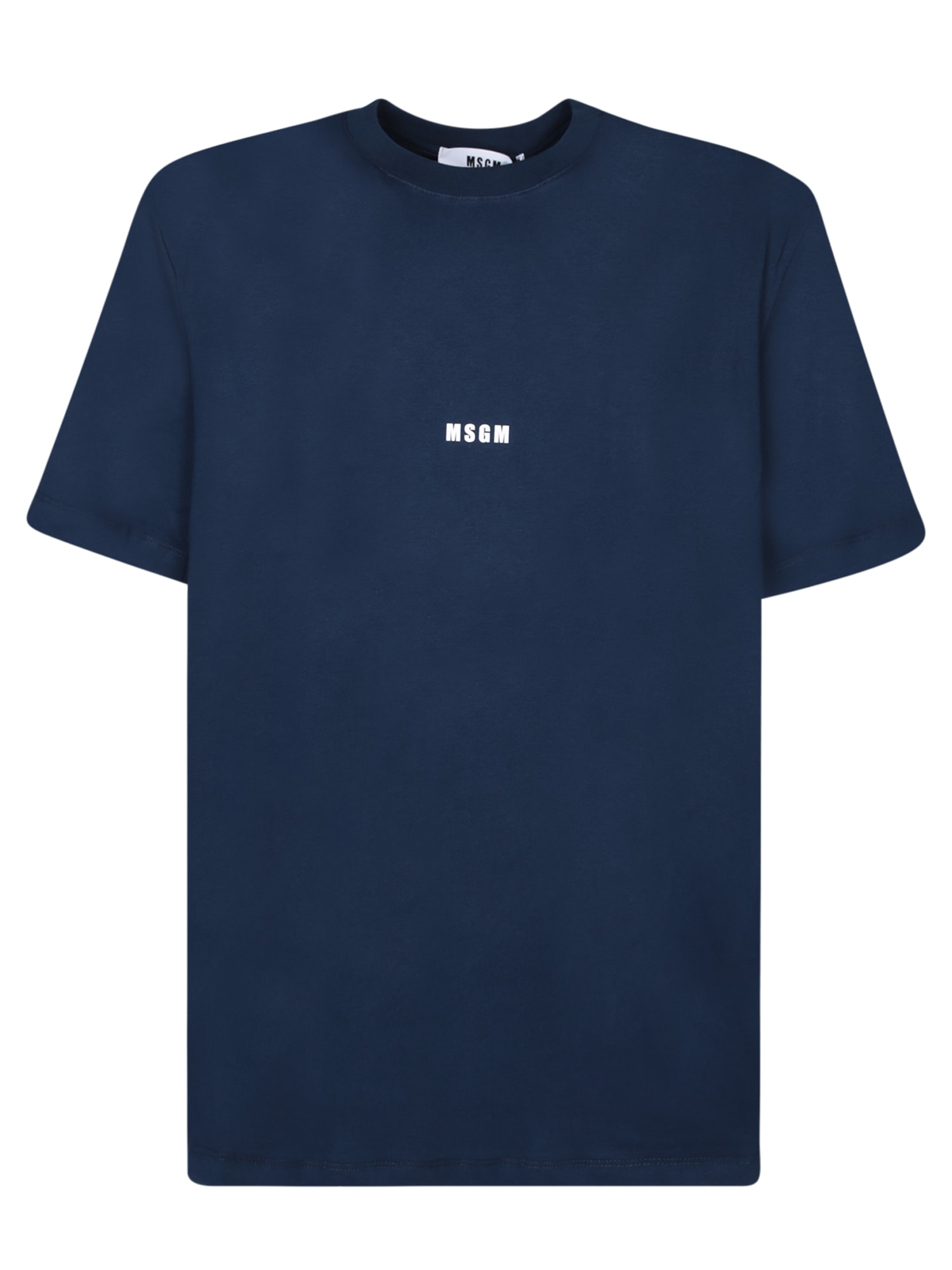 Shop Msgm Micro Logo Blue T-shirt