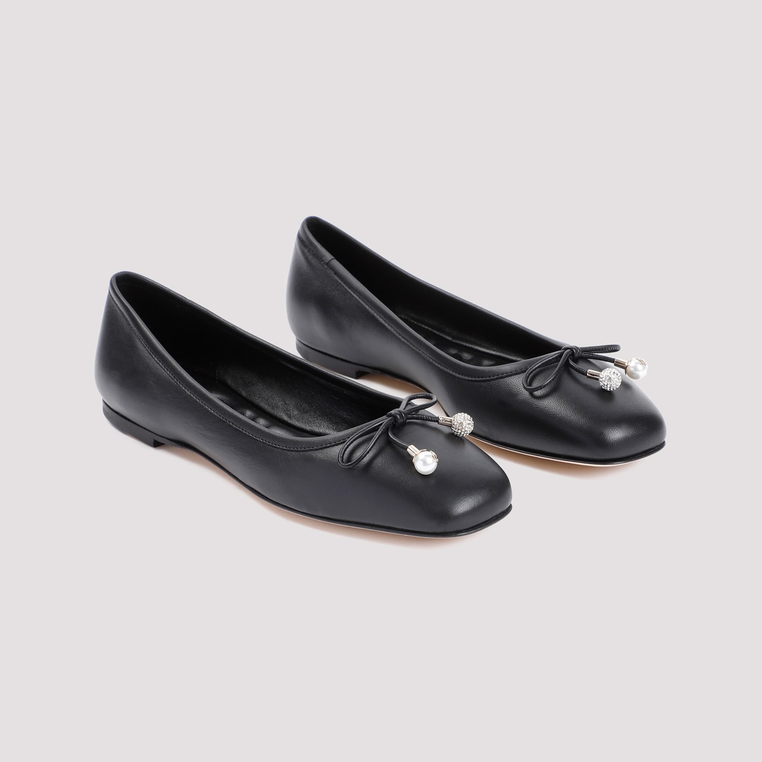 Shop Jimmy Choo Elme Ballerinas In Black