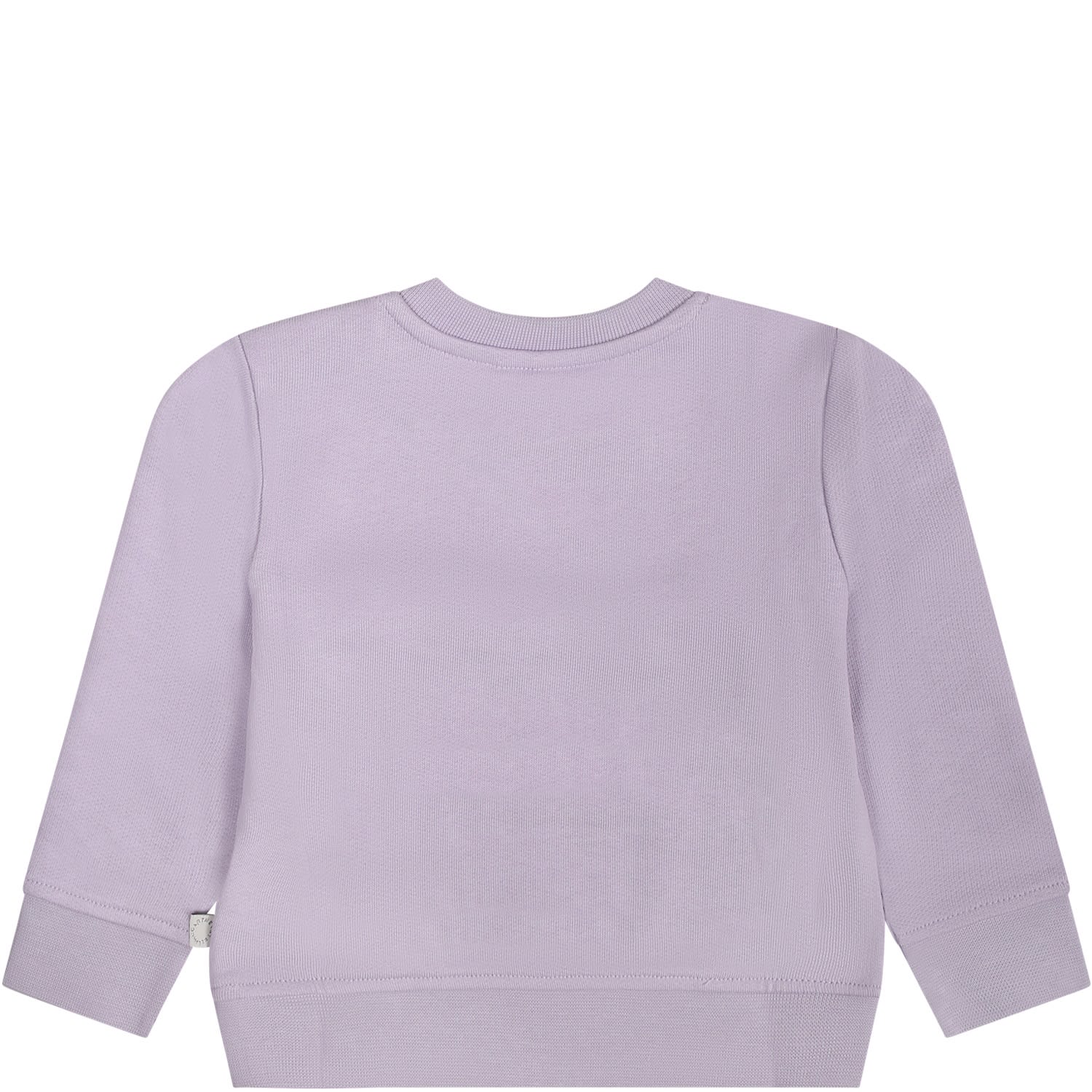 Shop Stella Mccartney Purple Sweatshirt For Baby Girl With Smiley And Shells In Violet
