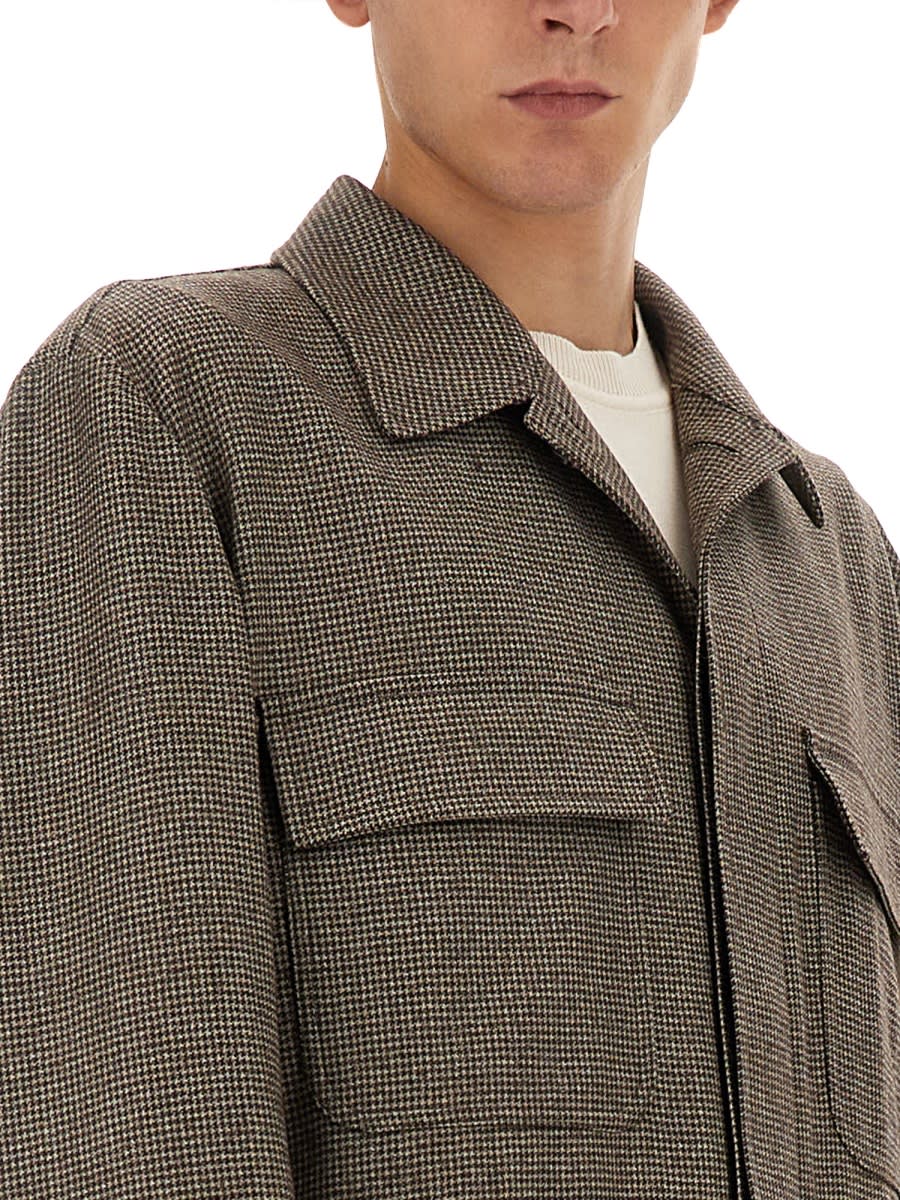 Lardini Collar Jacket Flap Pockets In Brown