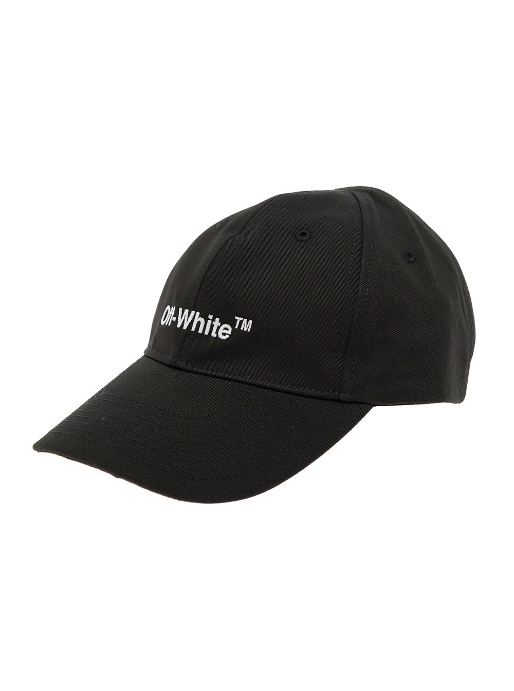 OFF-WHITE OFF WHITE MANS BLACK COTTON HELVETICA HAT WITH LOGO