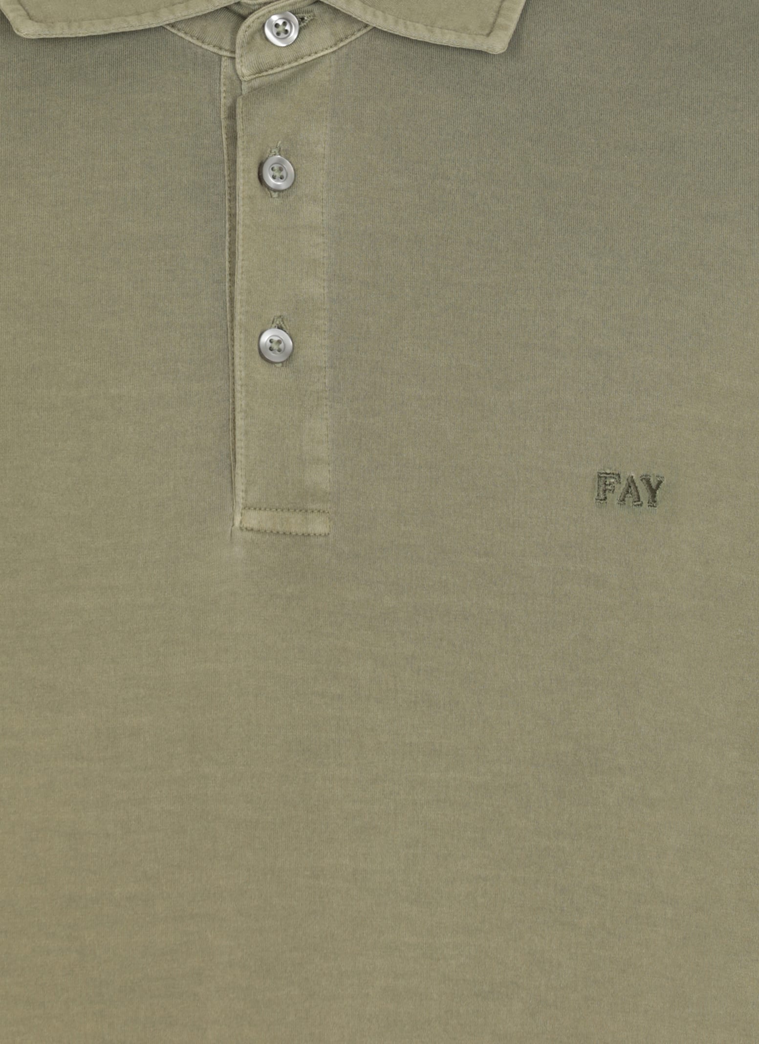Fay Piquet Stretch Polo In Green