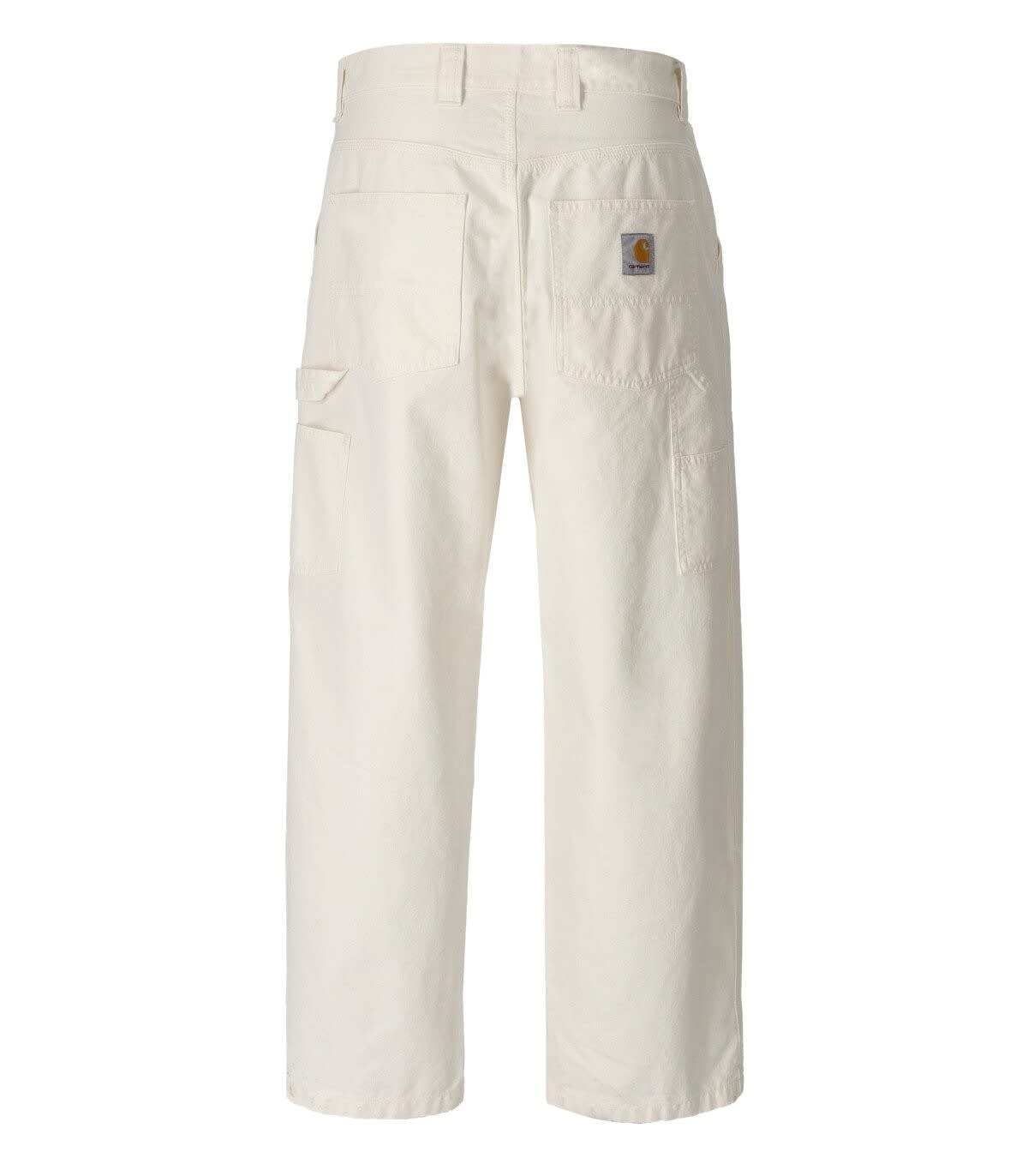 Shop Carhartt Wip Wide Panel Off-white Trousers In Beige