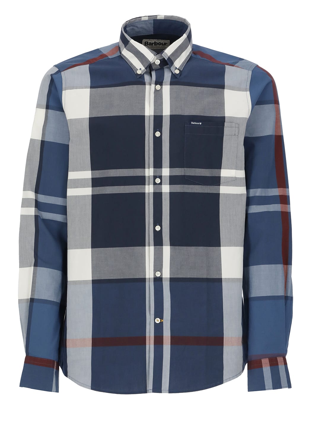 Shop Barbour Shirt With Tartan Pattern In Navy