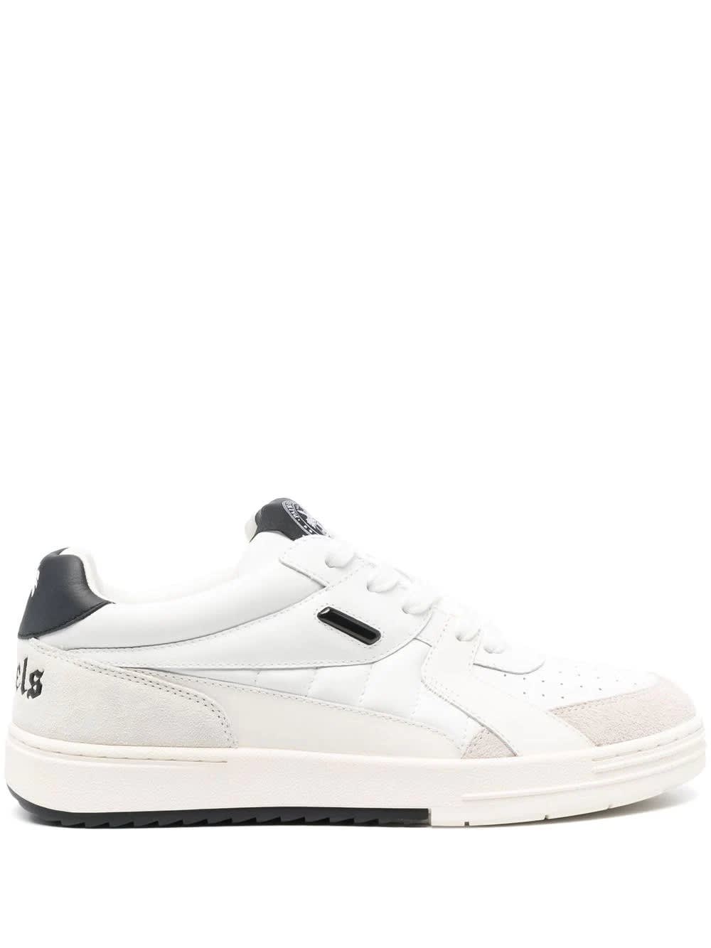 PALM ANGELS WHITE AND BLACK UNIVERSITY LOW SNEAKERS