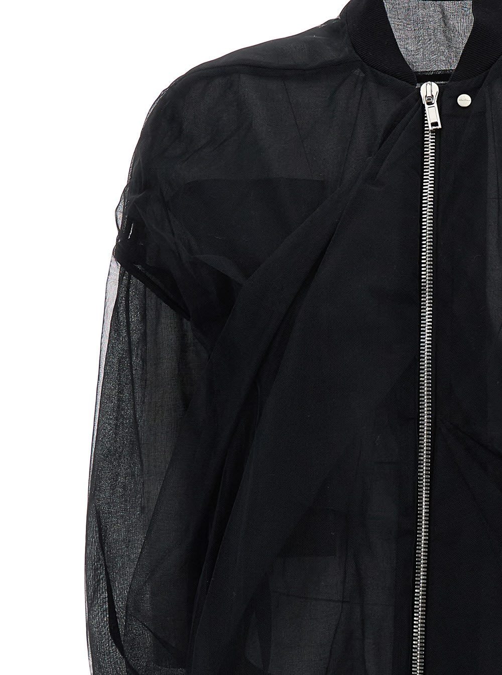 Rick Owens Womens Black Semi-sheer Relaxed-fit Tulle Jacket In Black