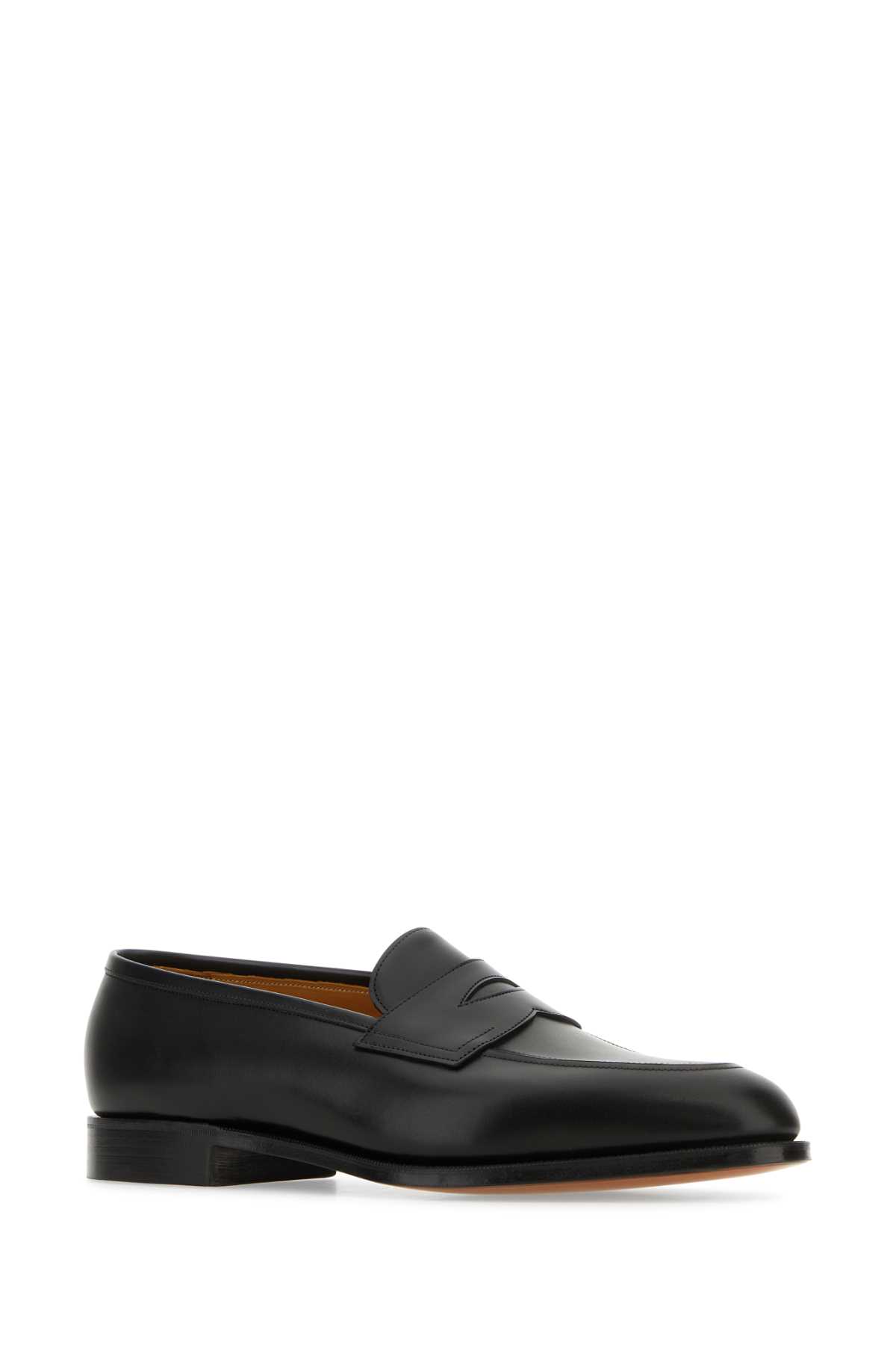 Shop Edward Green Black Leather Piccadilly Loafers In Blackcalf