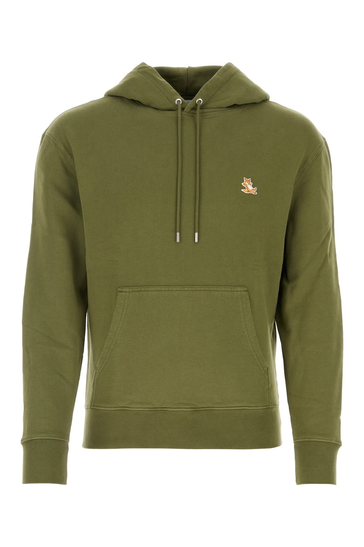 Shop Maison Kitsuné Army Green Cotton Sweatshirt In Militarygreen