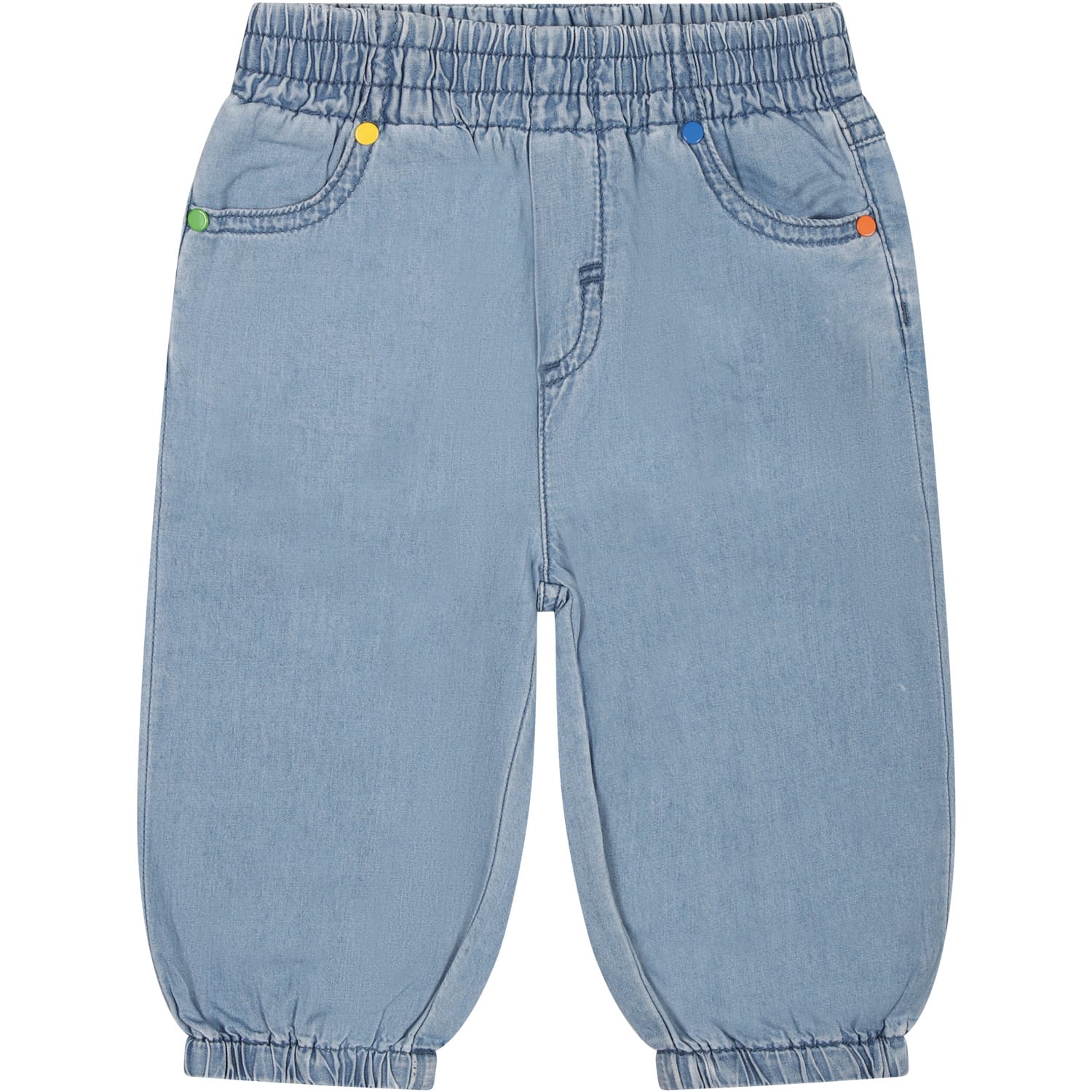 Shop Stella Mccartney Denim Jeans For Baby Boy With Multicolor Sun