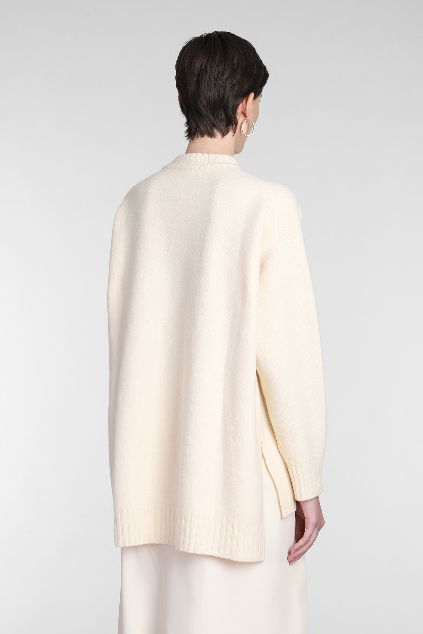 Jil Sander Long-sleeve Crew-neck Wool Jumper In Ivory