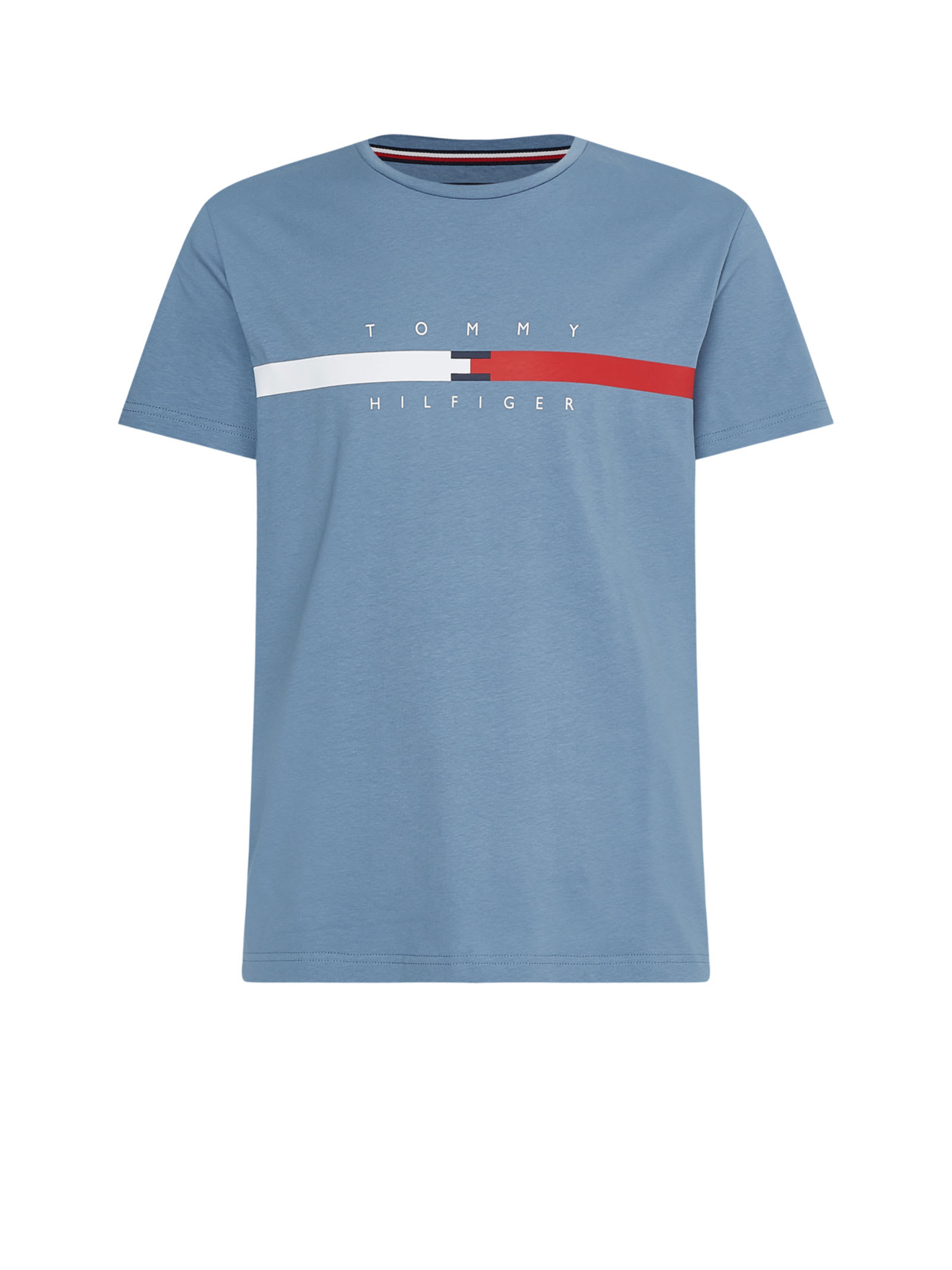 Tommy Hilfiger Indigo T-shirt With Flag Logo