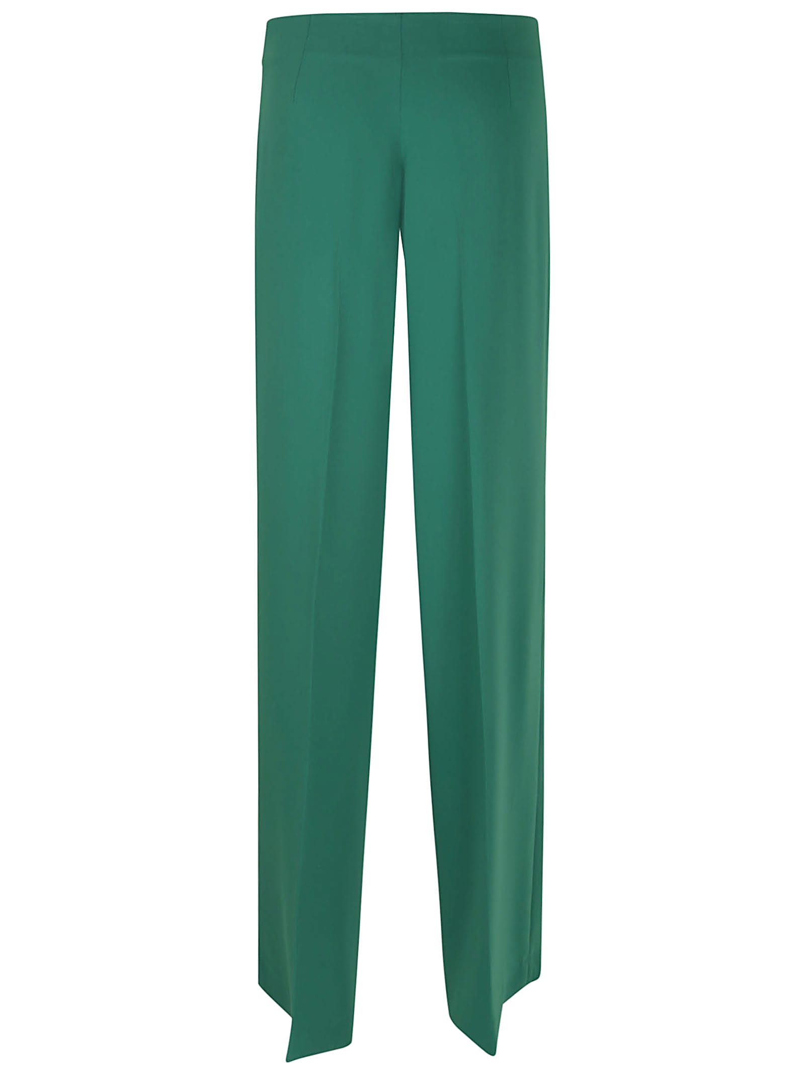 P.a.r.o.s.h Parosh Straight-leg Trousers With High Waist And Polished Draping In Verde Smeraldo