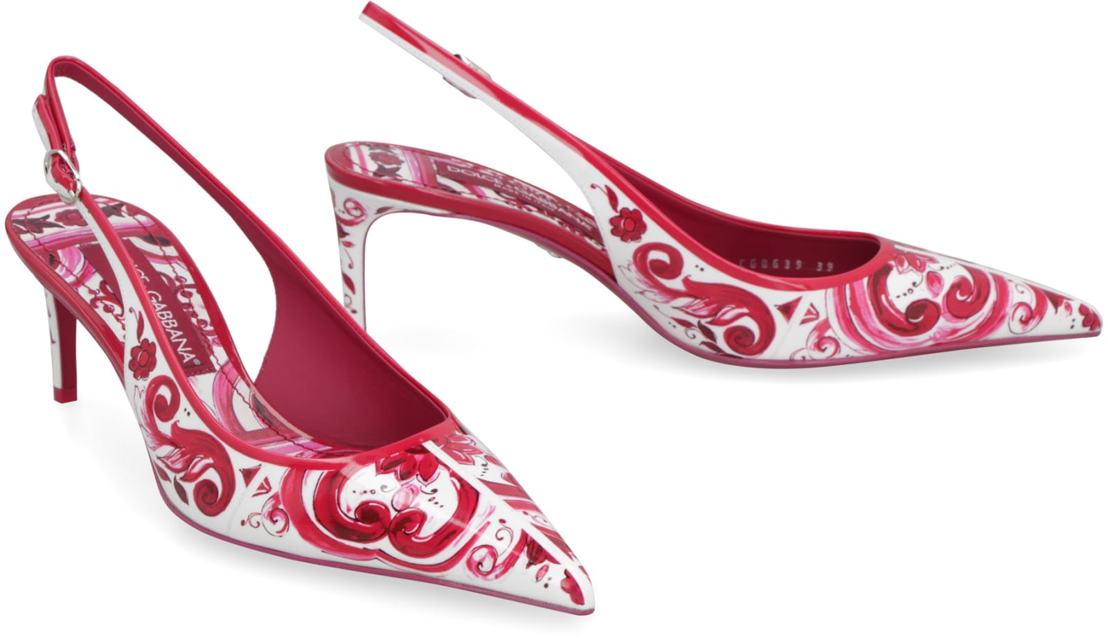 Shop Dolce & Gabbana Leather Slingback Pumps In Multicolor