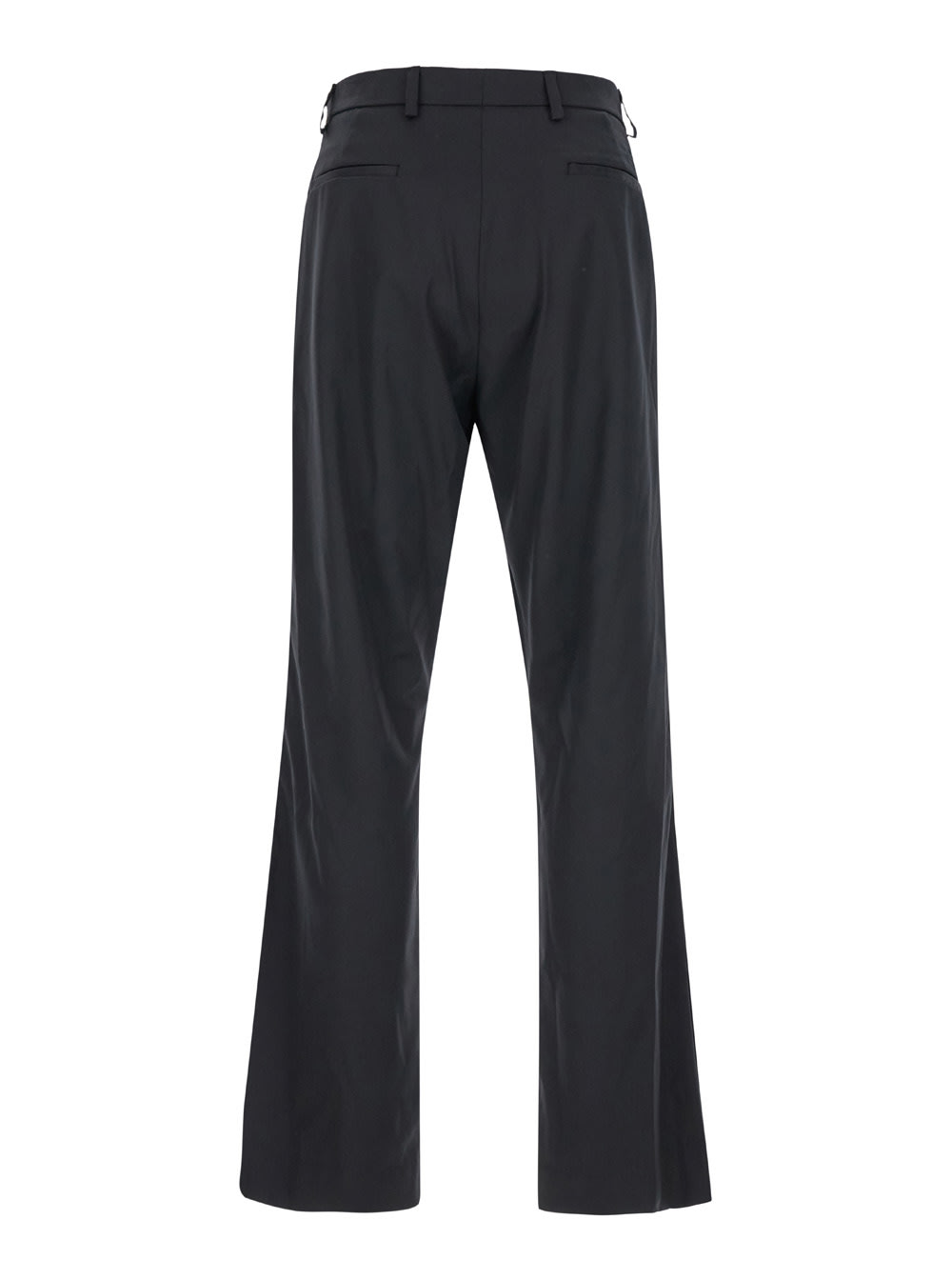 Shop Diesel Black High Waist Pants In Wool Blend Man