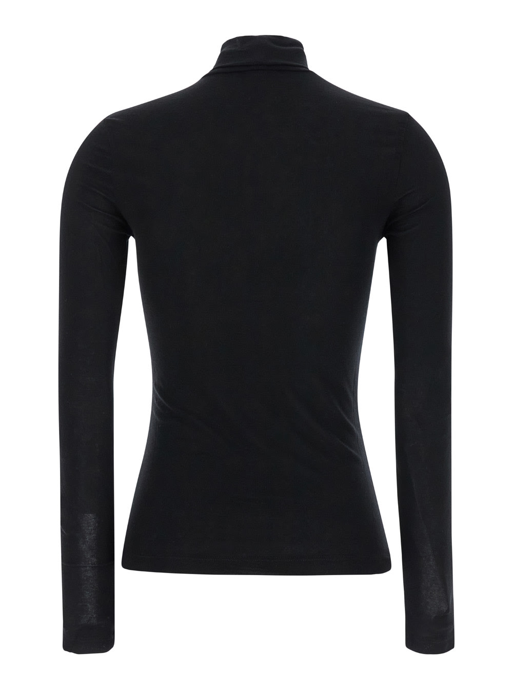 Shop Agolde Black Long Sleeve Turtleneck In Stretch Fabric Woman