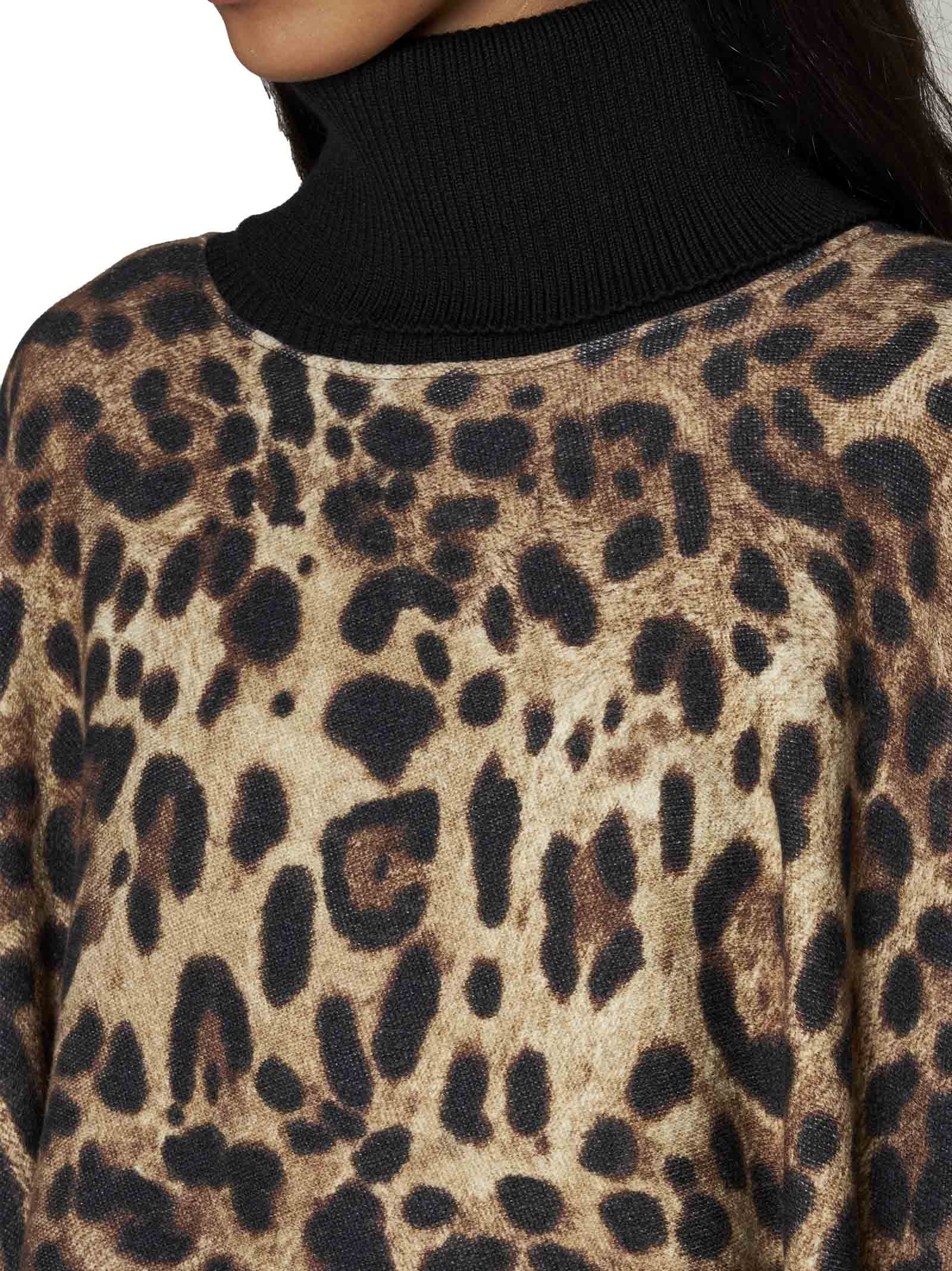 Dolce & Gabbana Leopard-print Fringed Poncho In Leo