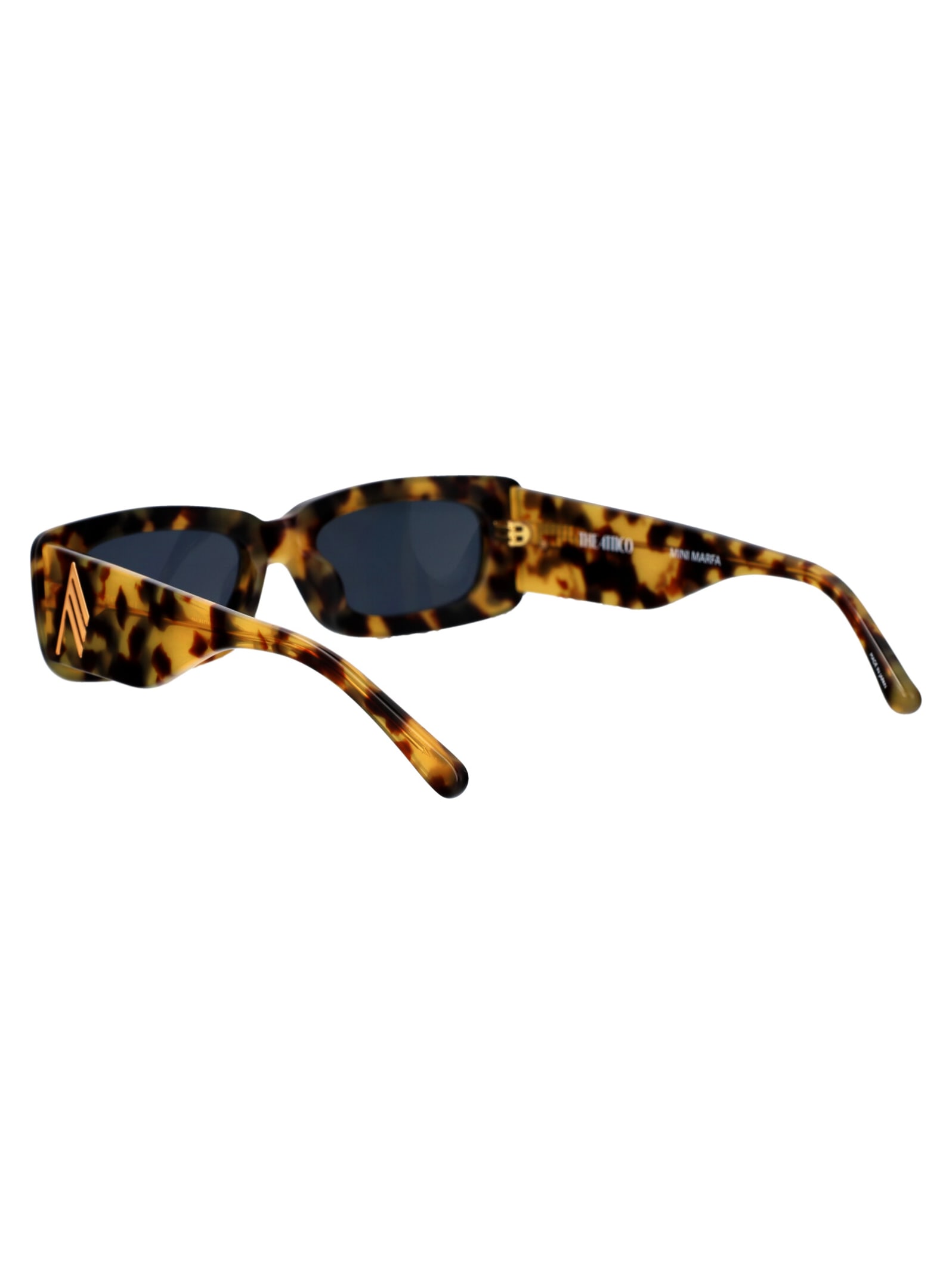 Shop Attico Mini Marfa Sunglasses In T-shell/gold/blue