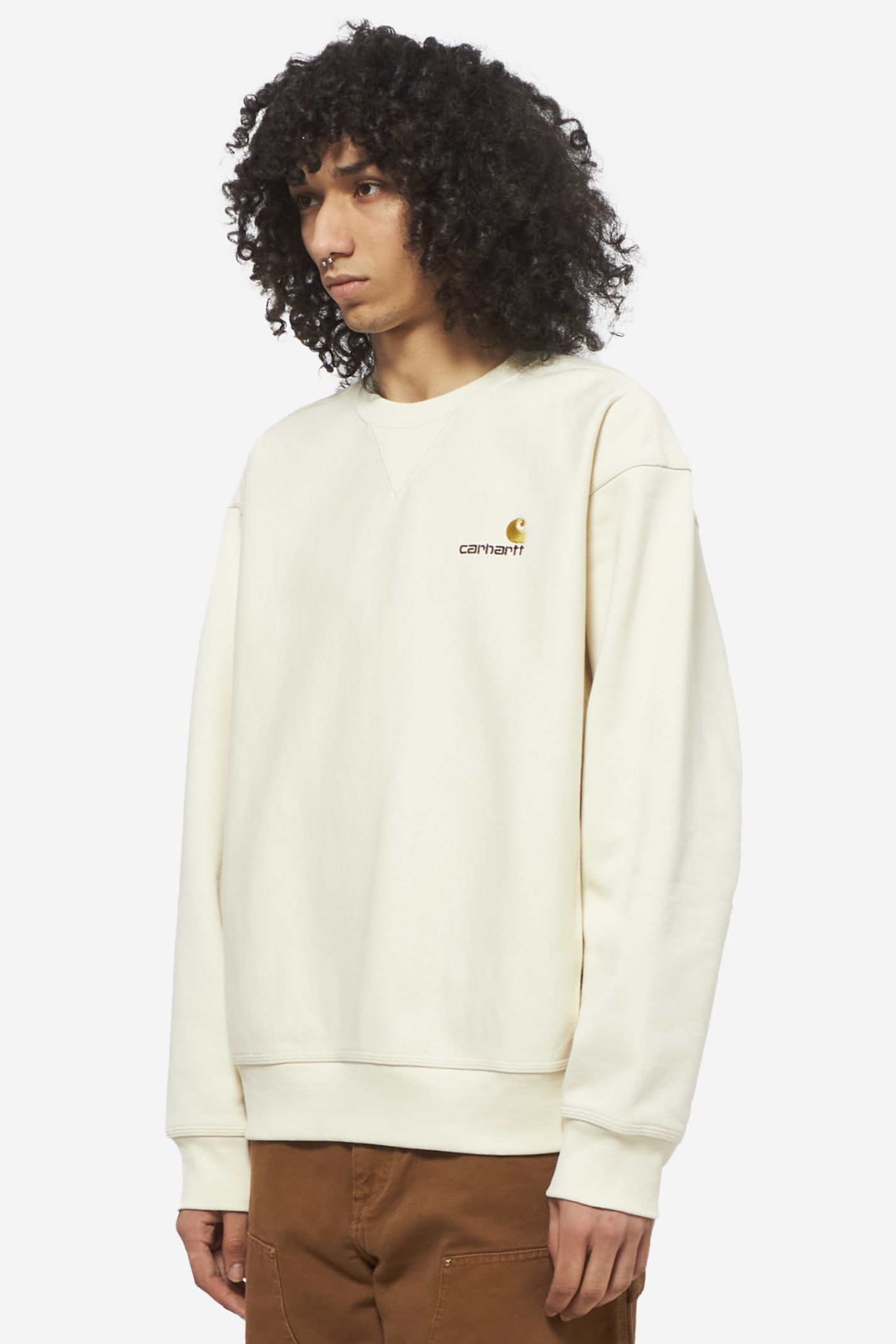 Carhartt Wip Ivory Cotton Blend American Script Swea In Pink