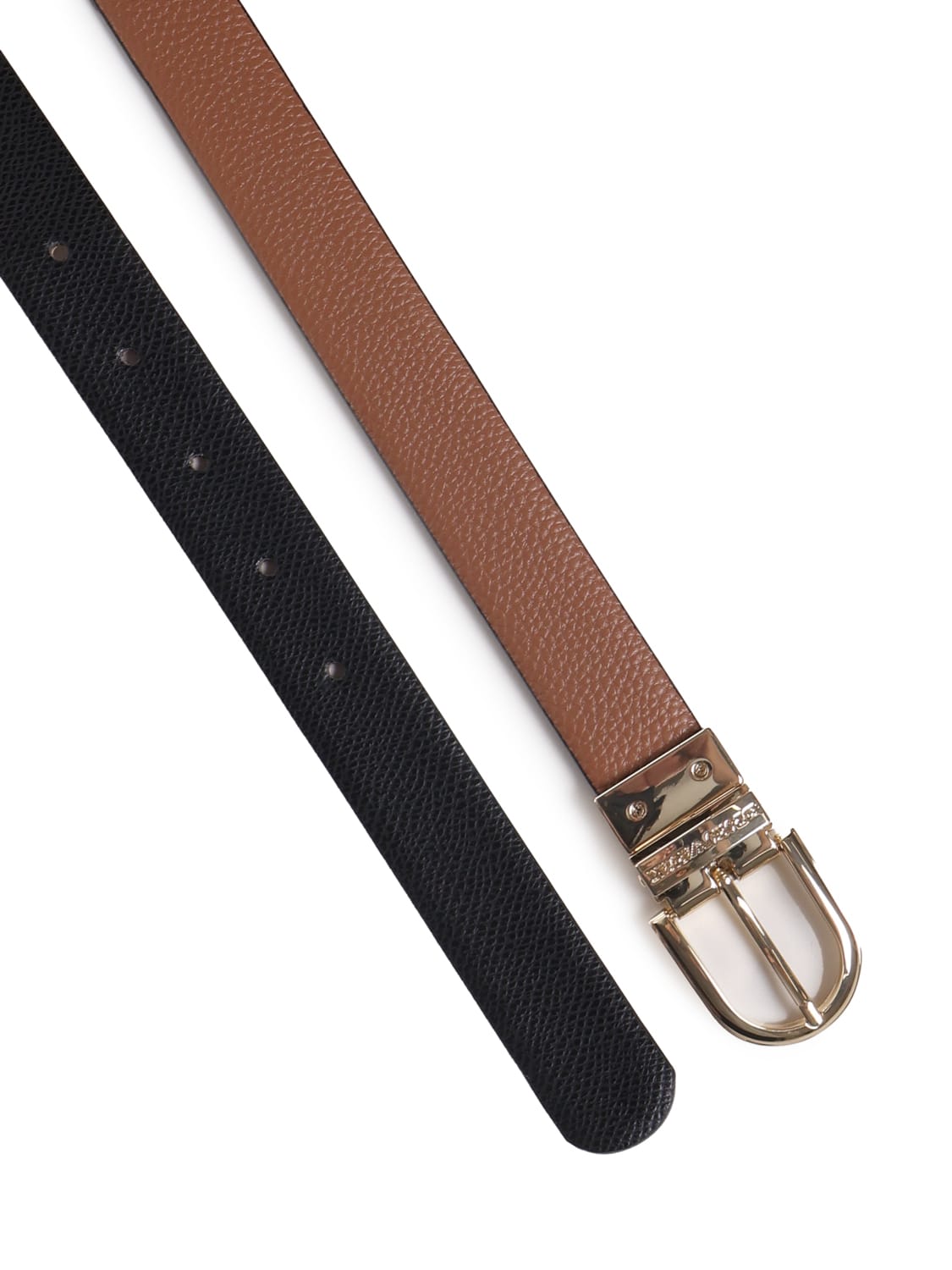 Emporio Armani Buckle-detail Leather Belt In Beige