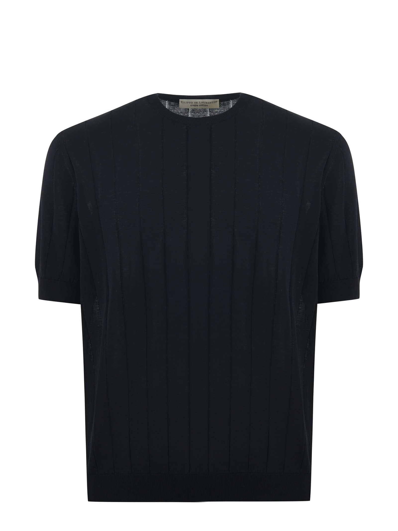 Filippo De Laurentiis T-shirt In Cotton Thread In Nero