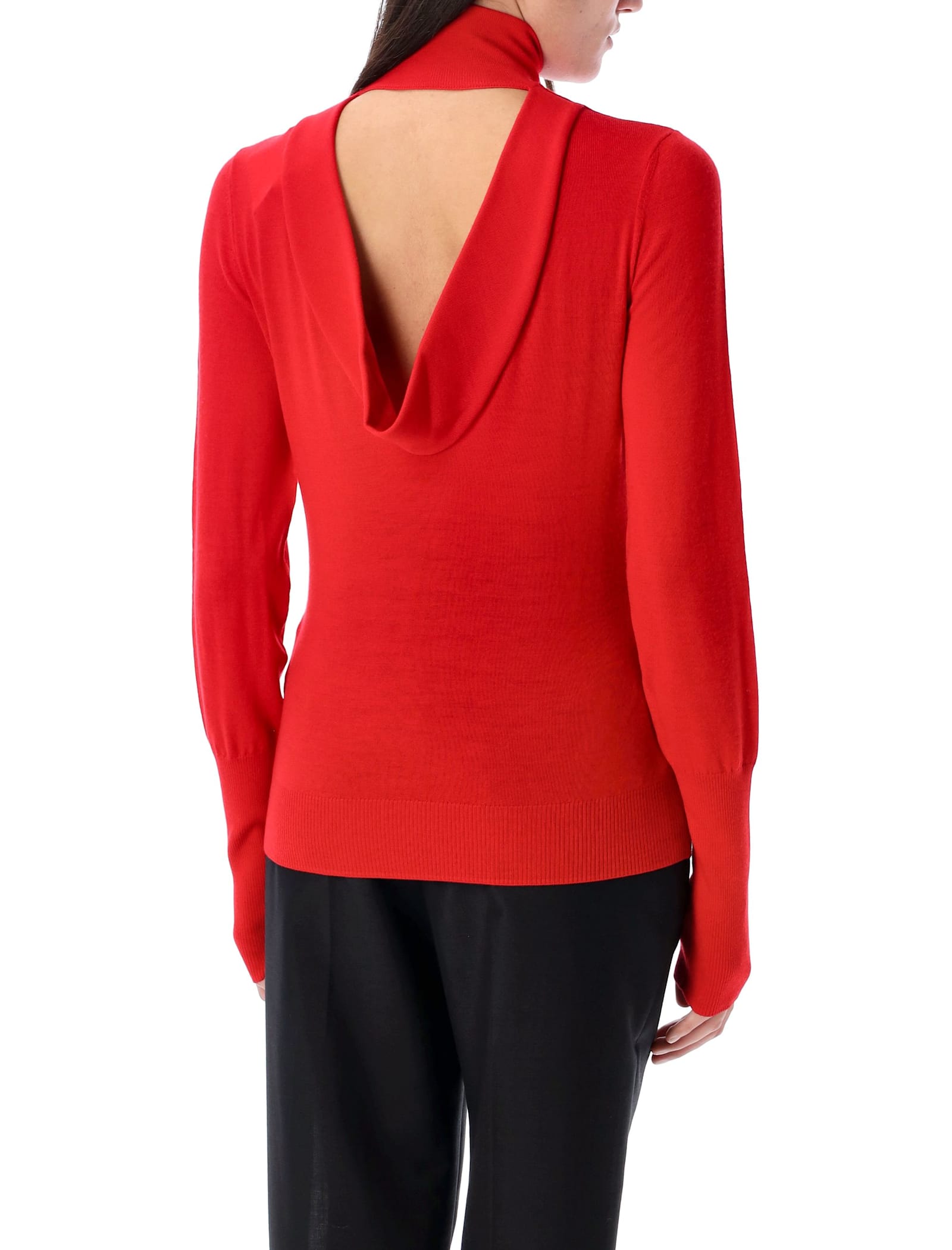 Shop Givenchy Open Back Sweater In Red