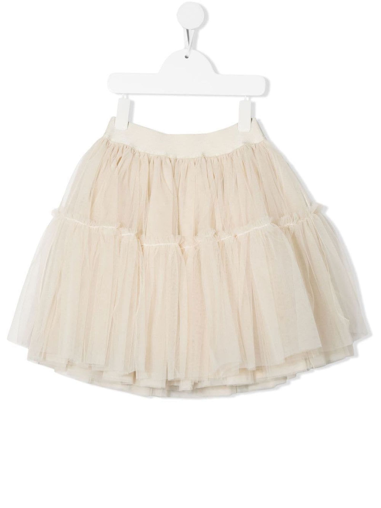 Monnalisa Beige Cotton Skirt