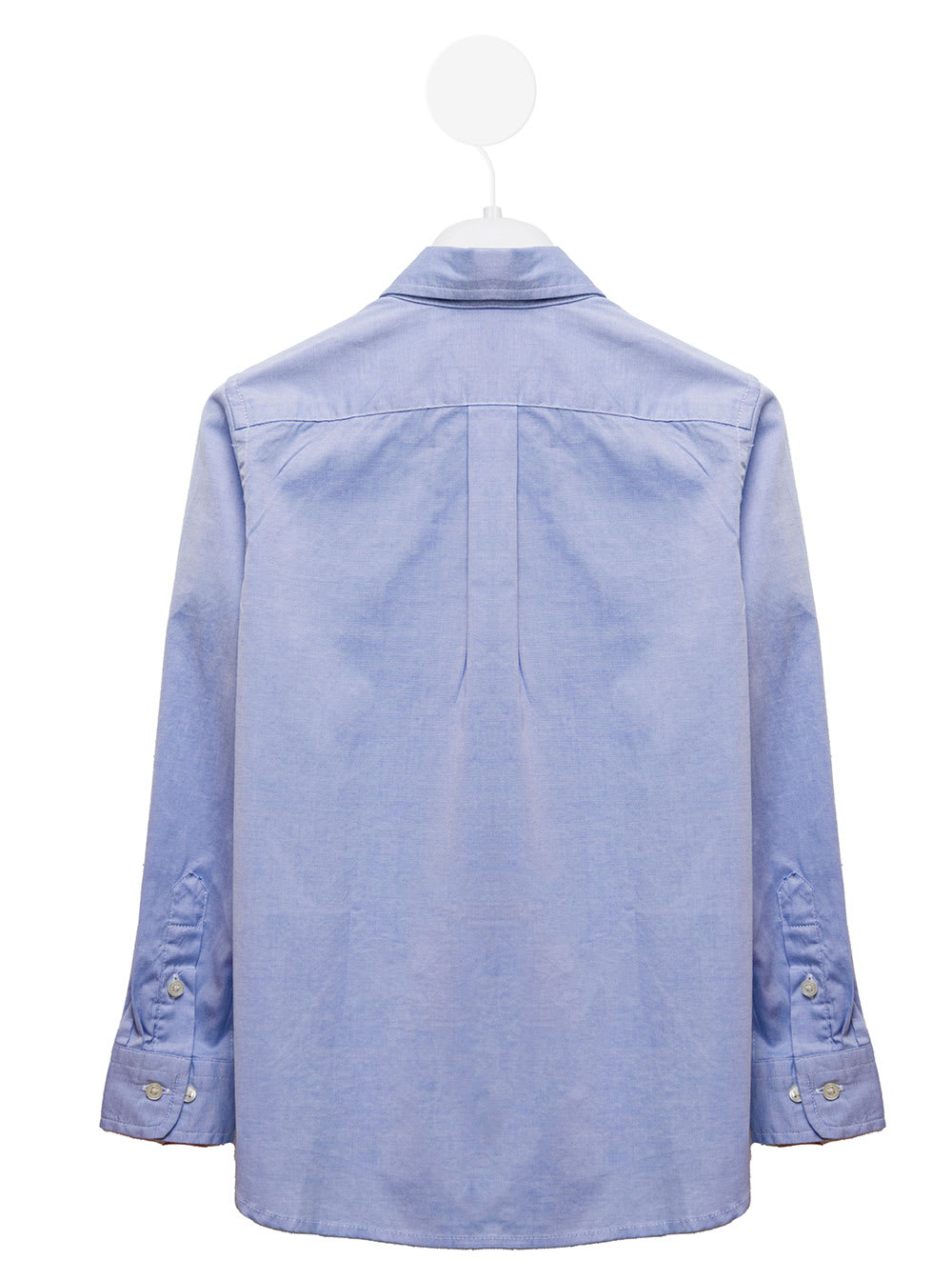 Shop Ralph Lauren Light Blue Cotton Poplin Shirt With Logo Kids Boy