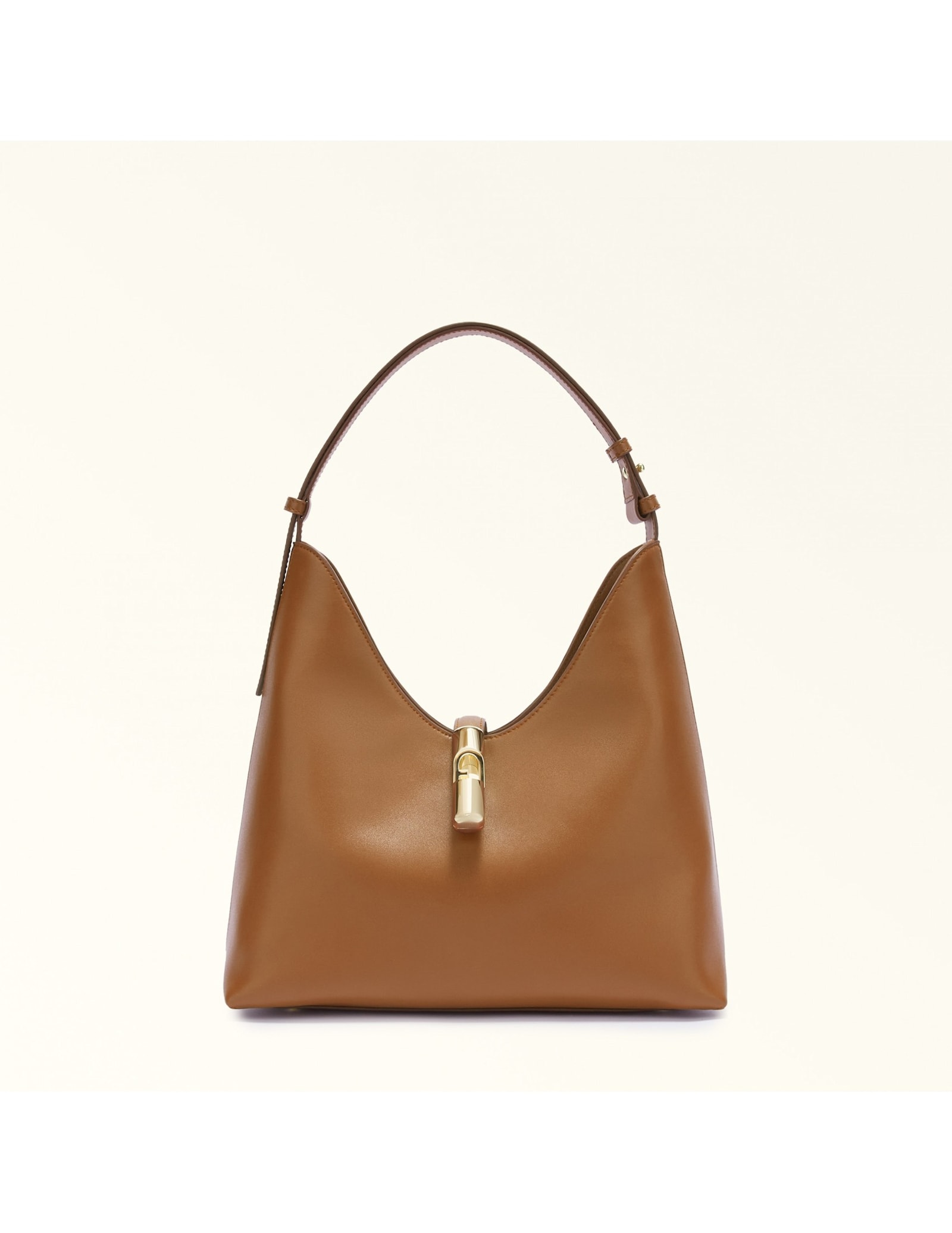 Hobo Bag Goccia M In Leather Color Brandy