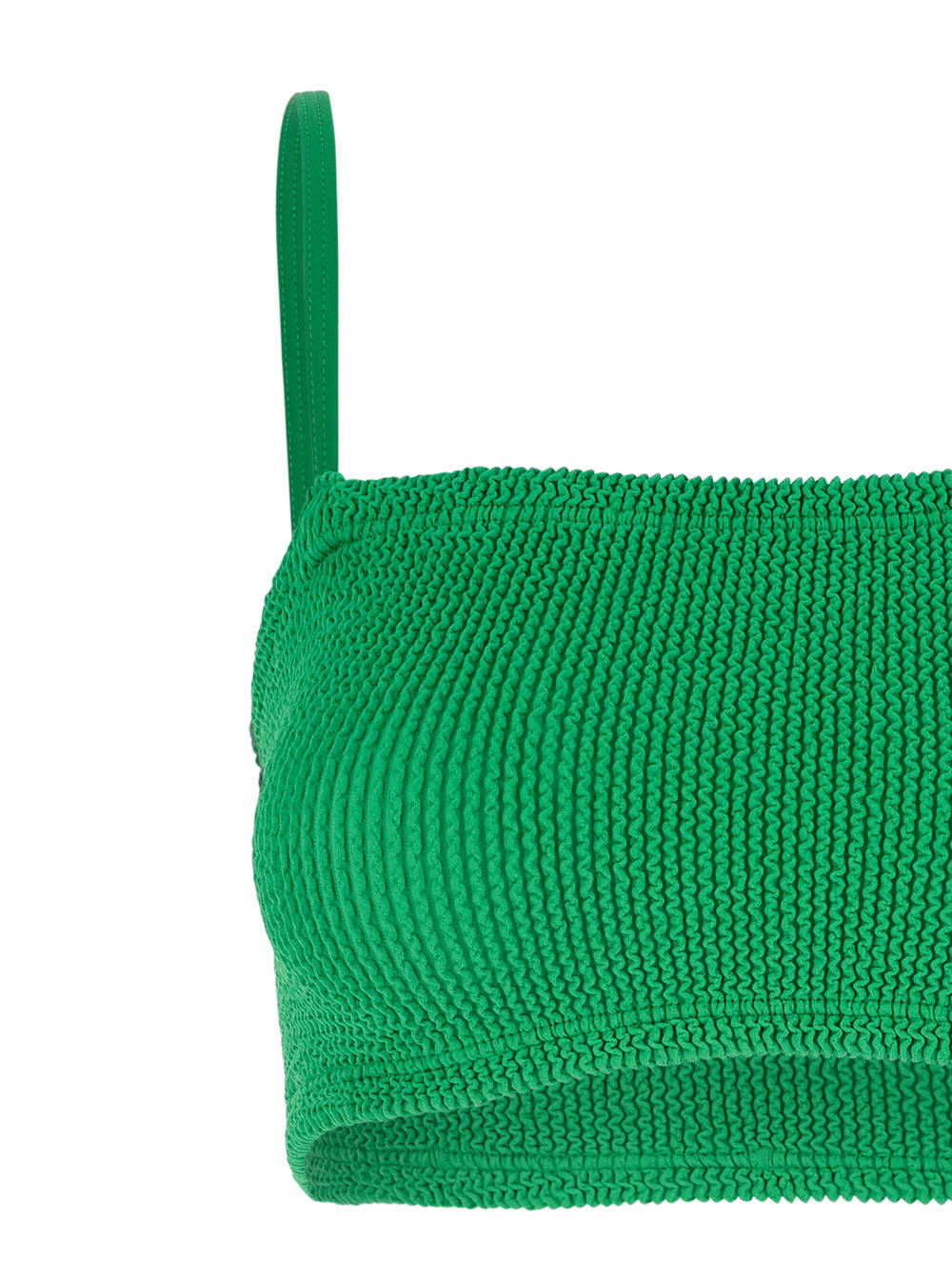 Shop Hunza G Gigi Green Bikini With Square Neckline And Thin Straps In Ribbed Fabric Woman