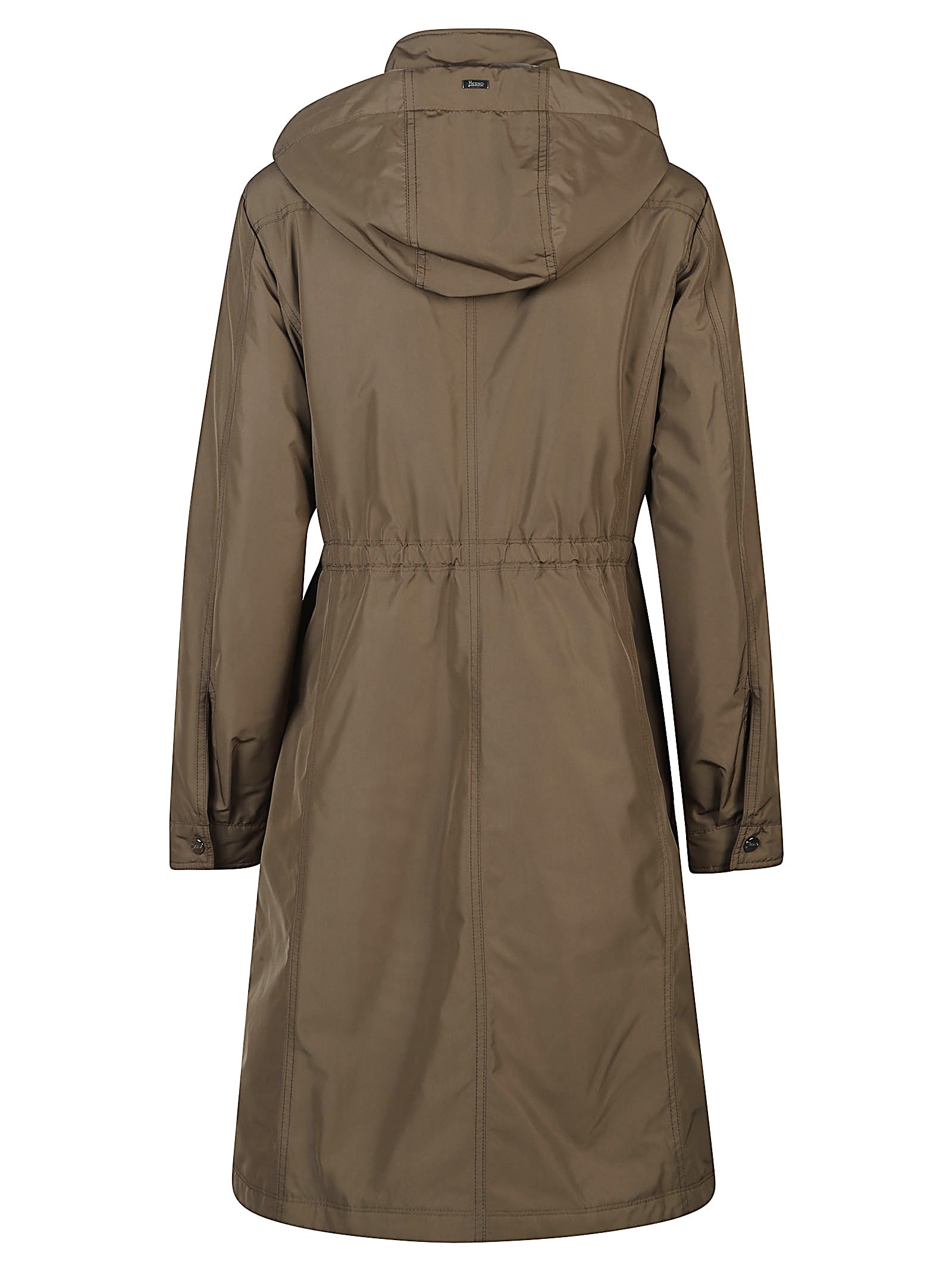 Herno Hooded Windbreaker In Brown