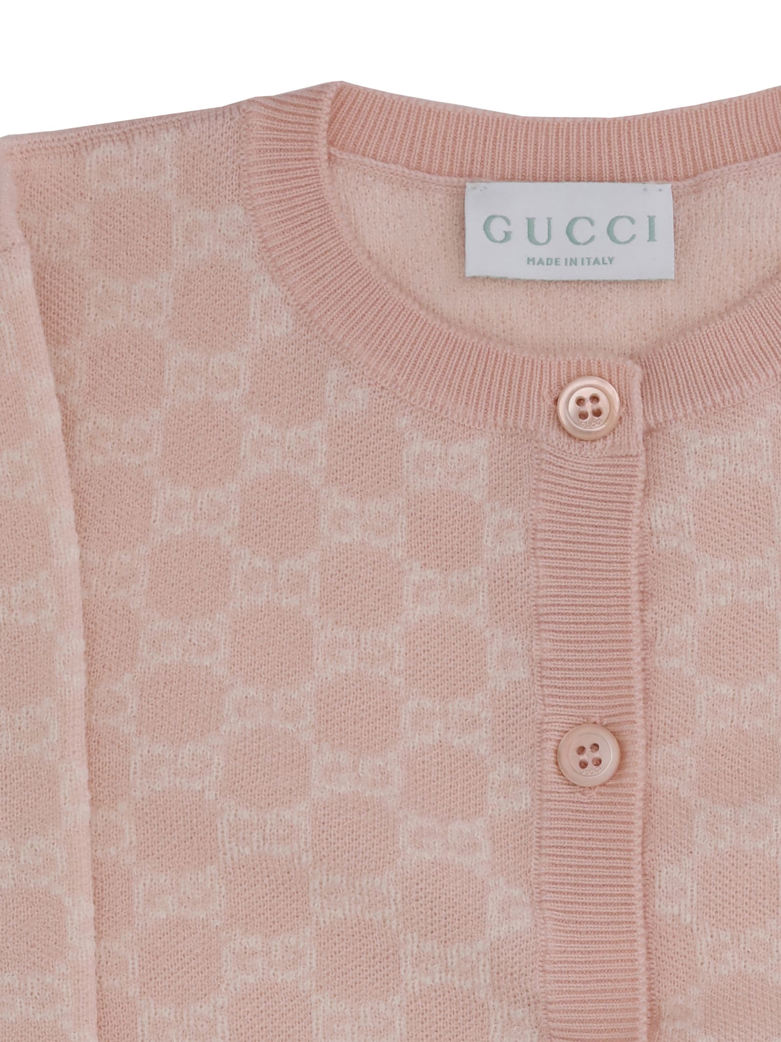 Gucci Wool Cardigan For Girl In Pink
