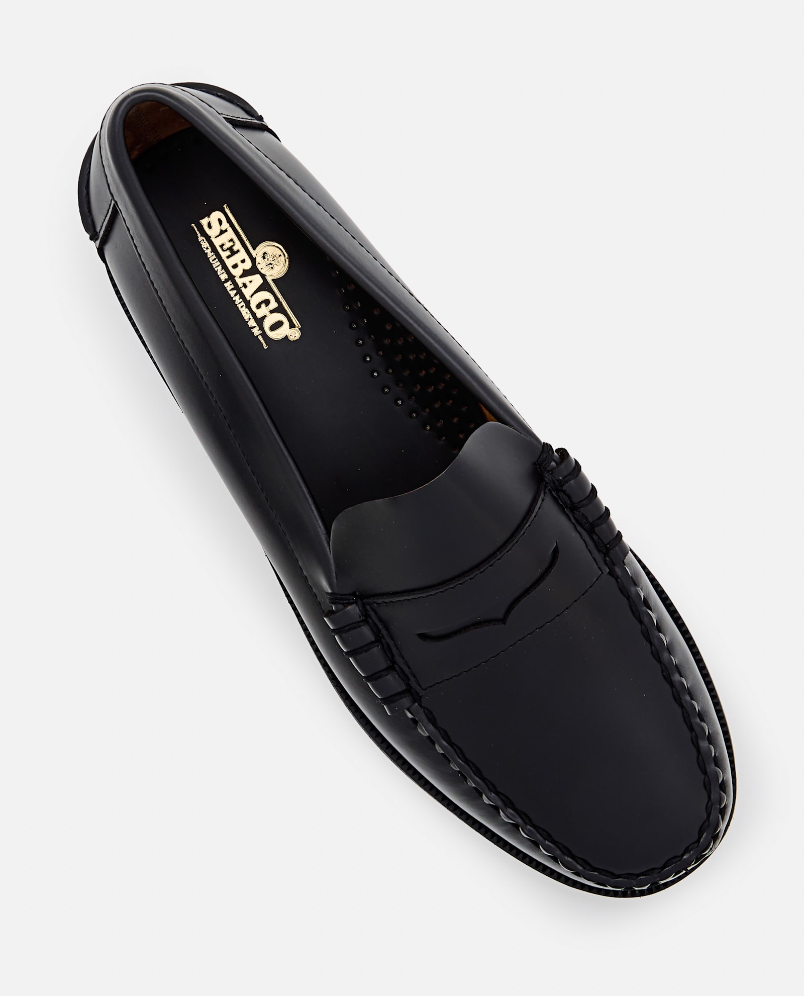Sebago Brown Leather Moccasin Loafers In Black